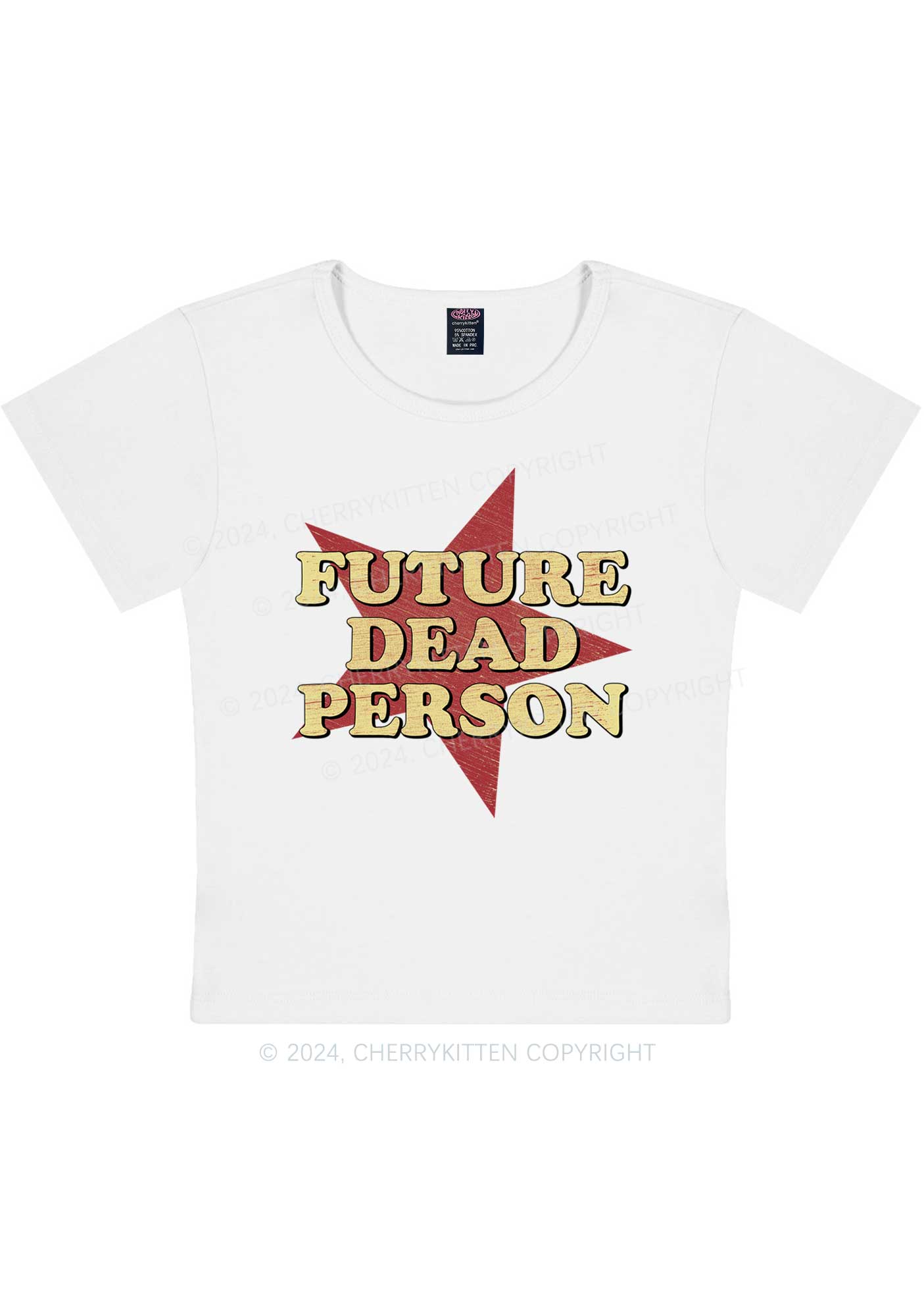 Dead Person Y2K Baby Tee Cherrykitten