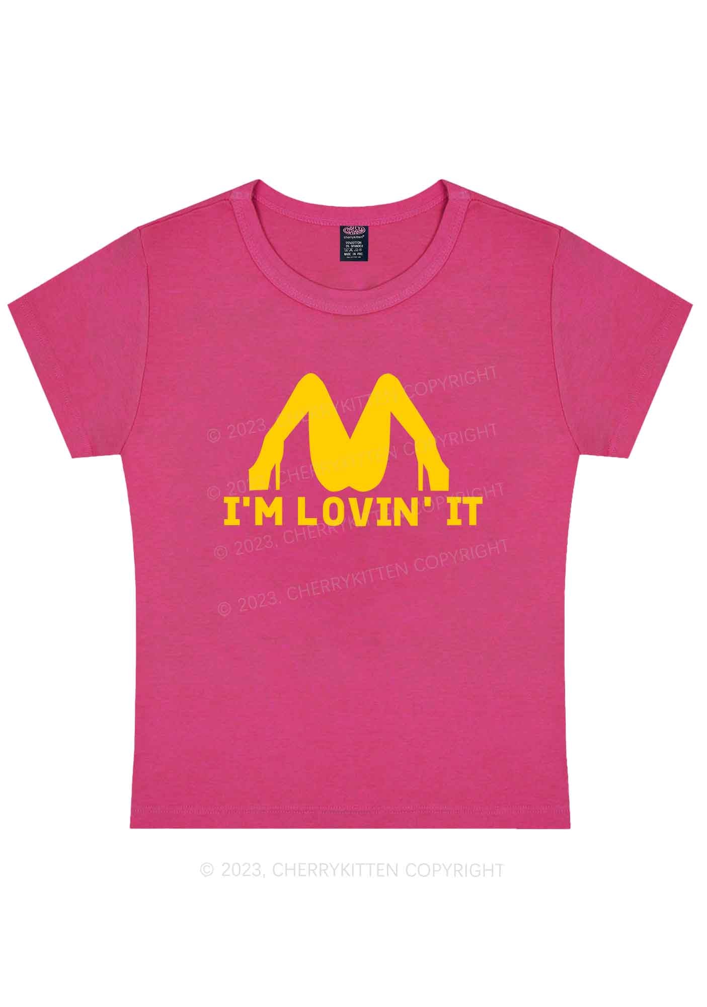 Curvy I'm Loving It Y2K Baby Tee Cherrykitten