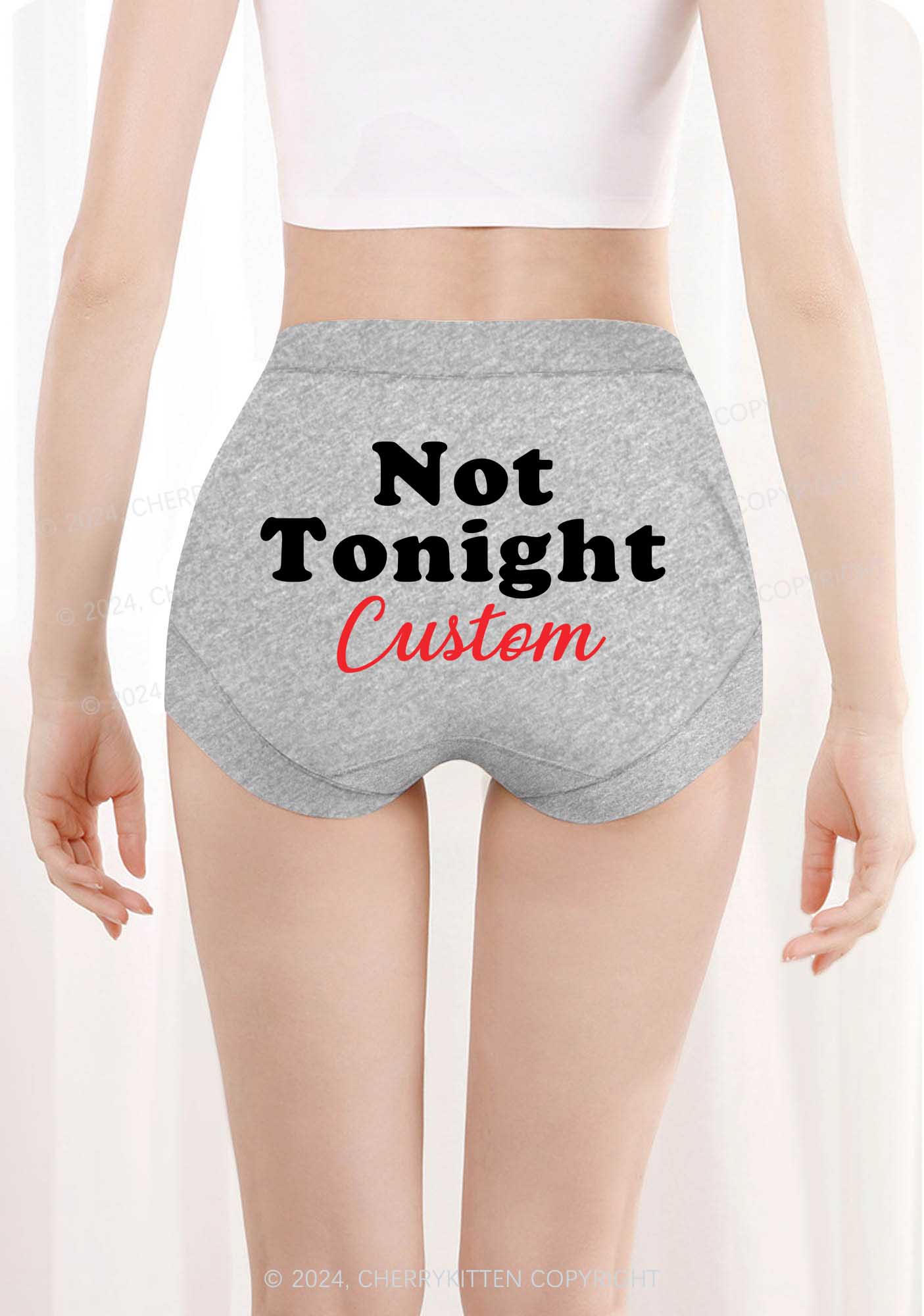 Custom Not Tonight Y2K Mid Rise Waist Boyshort Cherrykitten