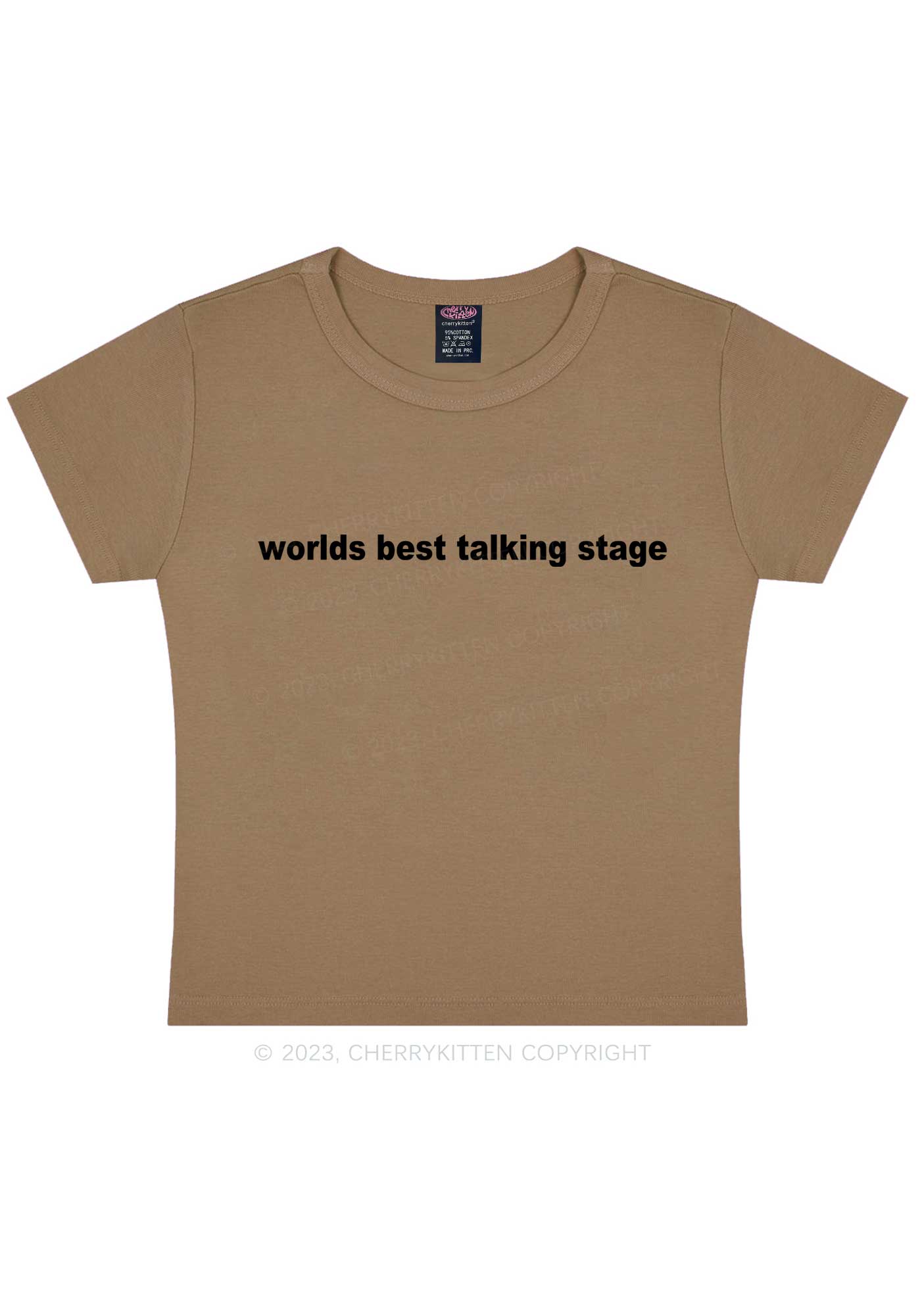 Worlds Best Talking Stage Y2K Baby Tee Cherrykitten