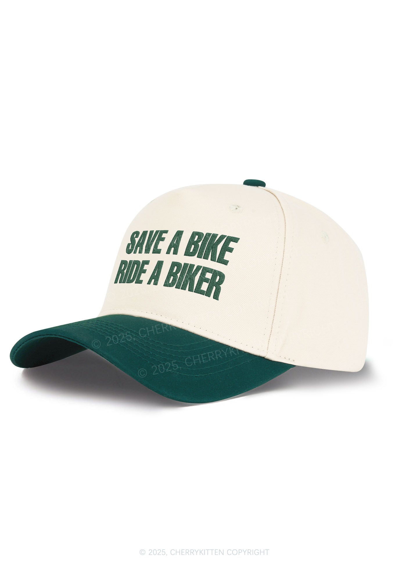 Embroidered Save Bike Ride Biker Y2K Color Block Baseball Cap Cherrykitten