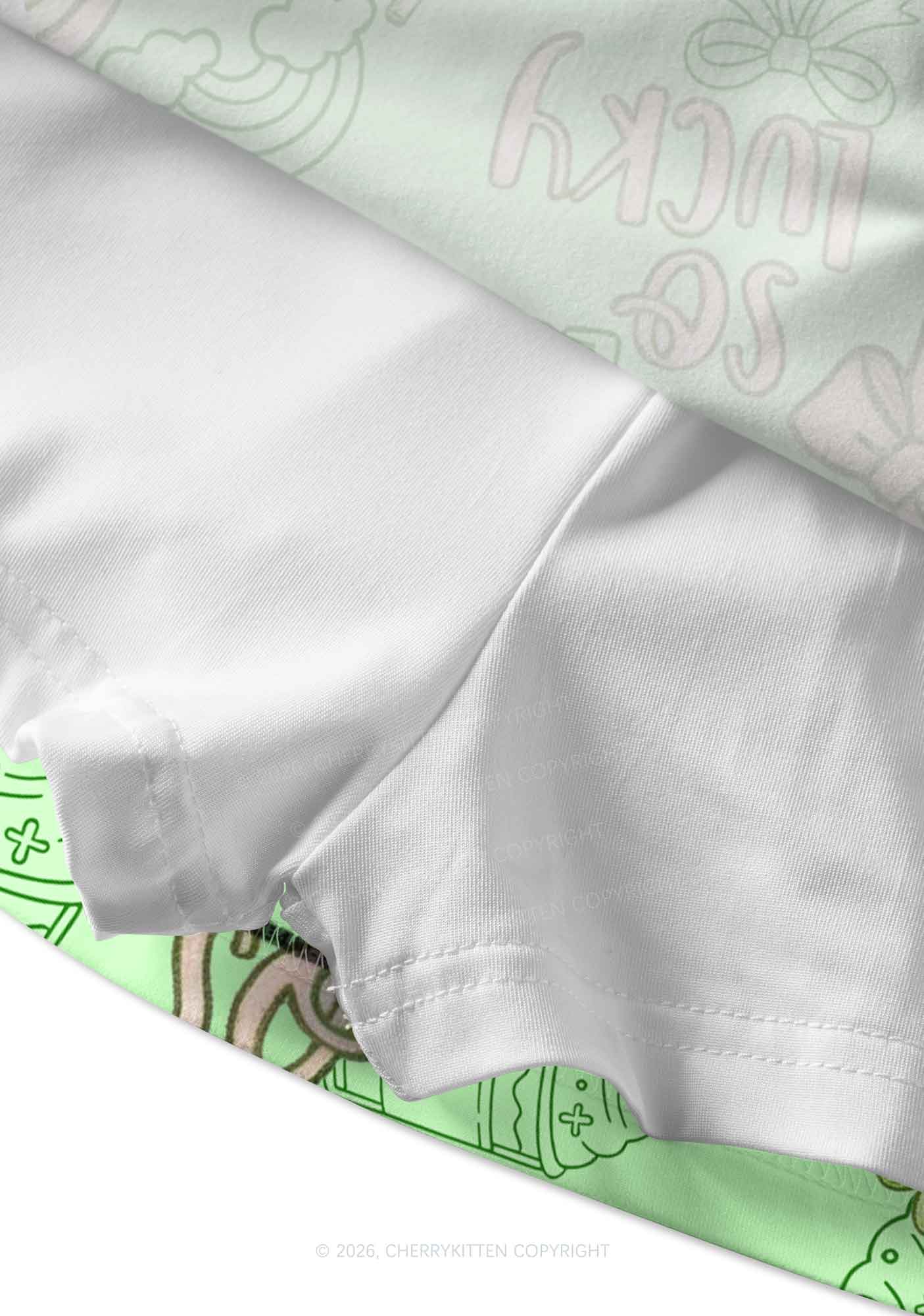 So Lucky Vibes St Patricks Y2K Print Mini Skirt Cherrykitten