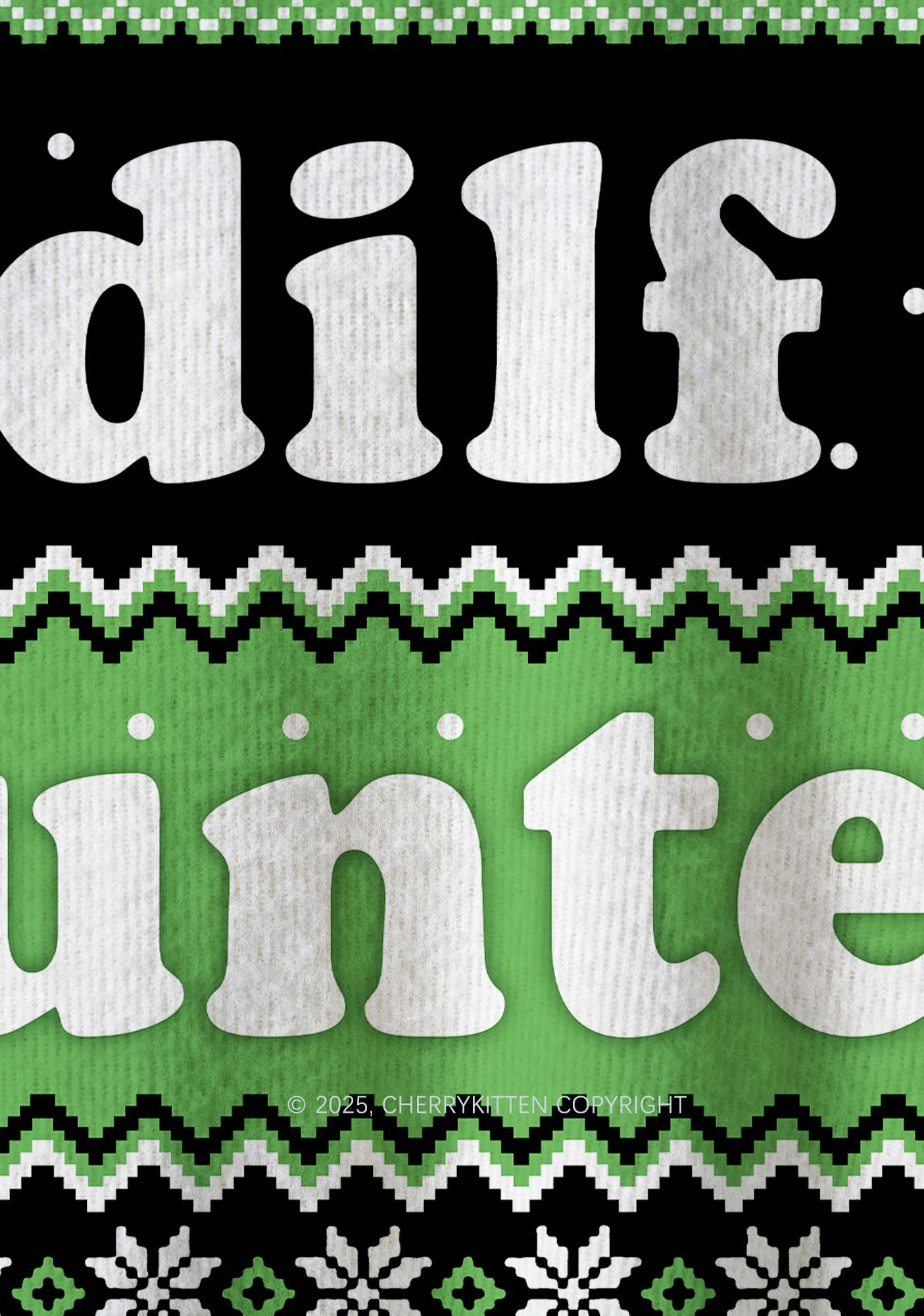 Green Hunter Y2K Christmas Knit Sweatshirt Cherrykitten