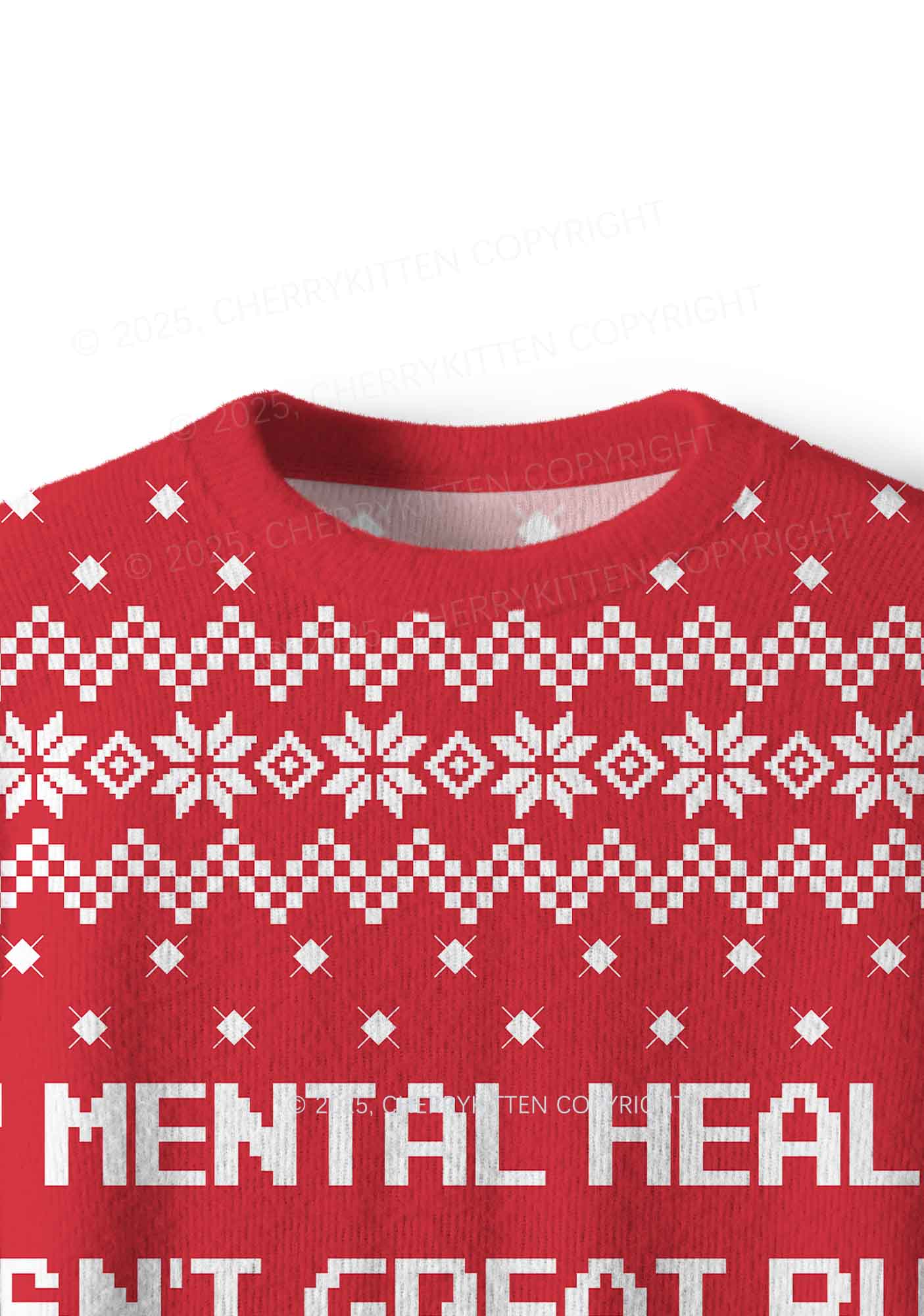 My Mental Health Isnt Great Y2K Christmas Knit Sweatshirt Cherrykitten