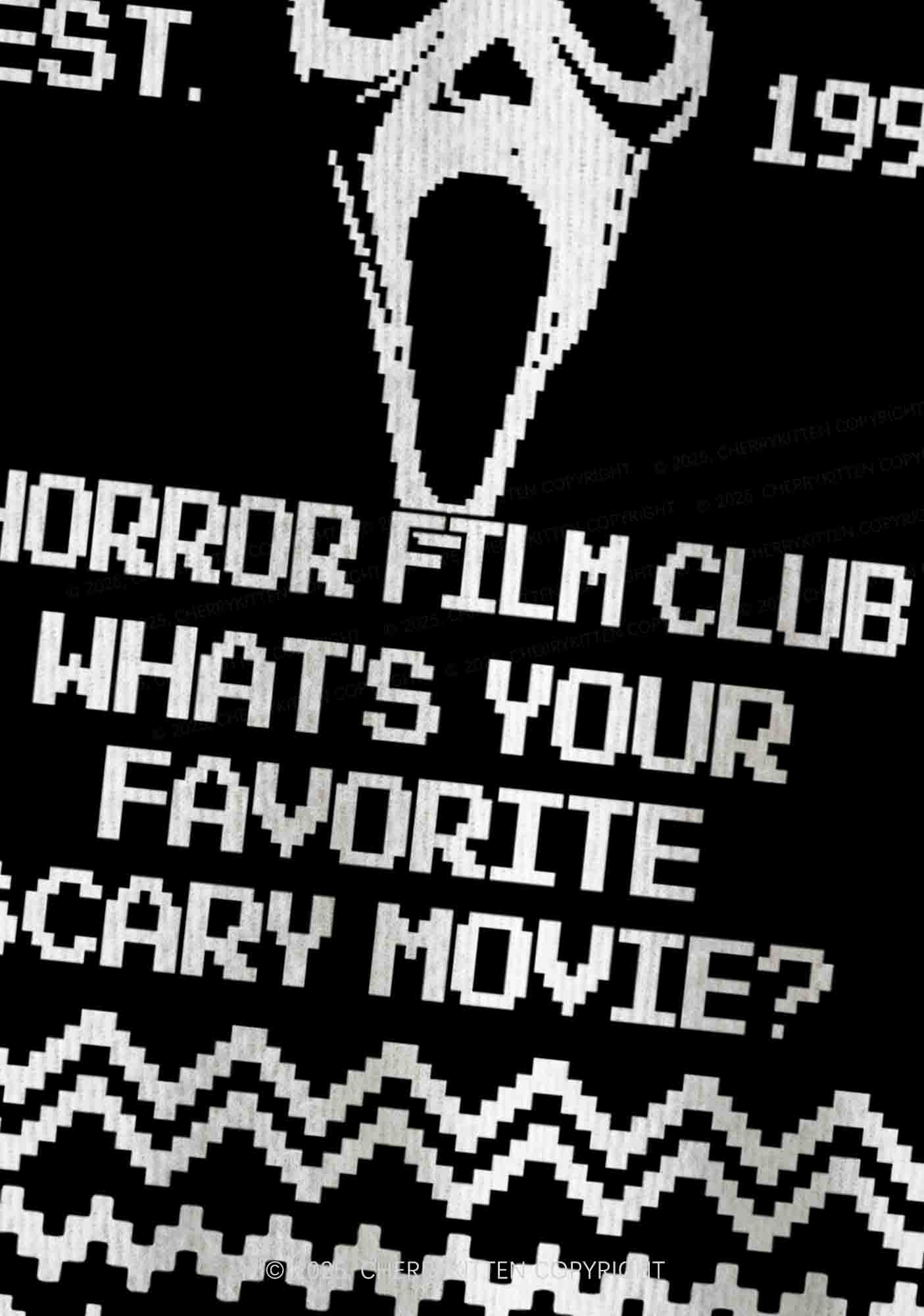 Horror Film Club Halloween Y2K Christmas Cardigan Knit Sweatshirt Cherrykitten