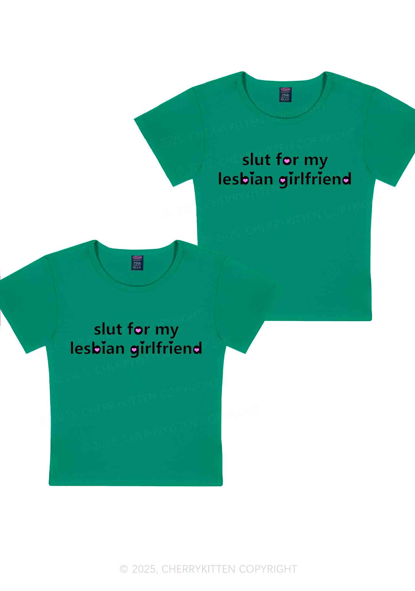 Slxt For My Lesbian GF Y2K Valentine's Day Baby Tee Cherrykitten