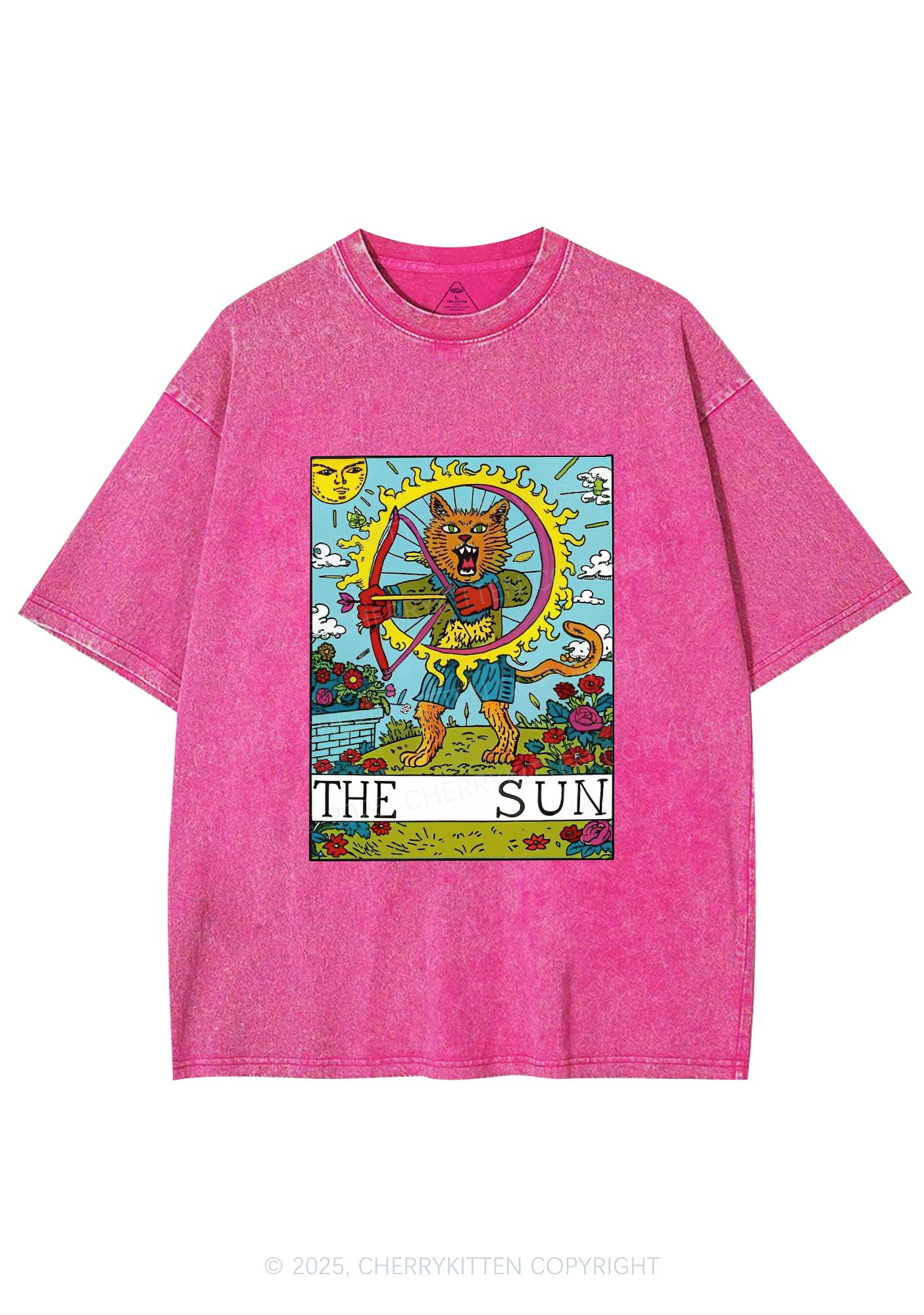 The Sun Cat Y2K Washed Tee Cherrykitten