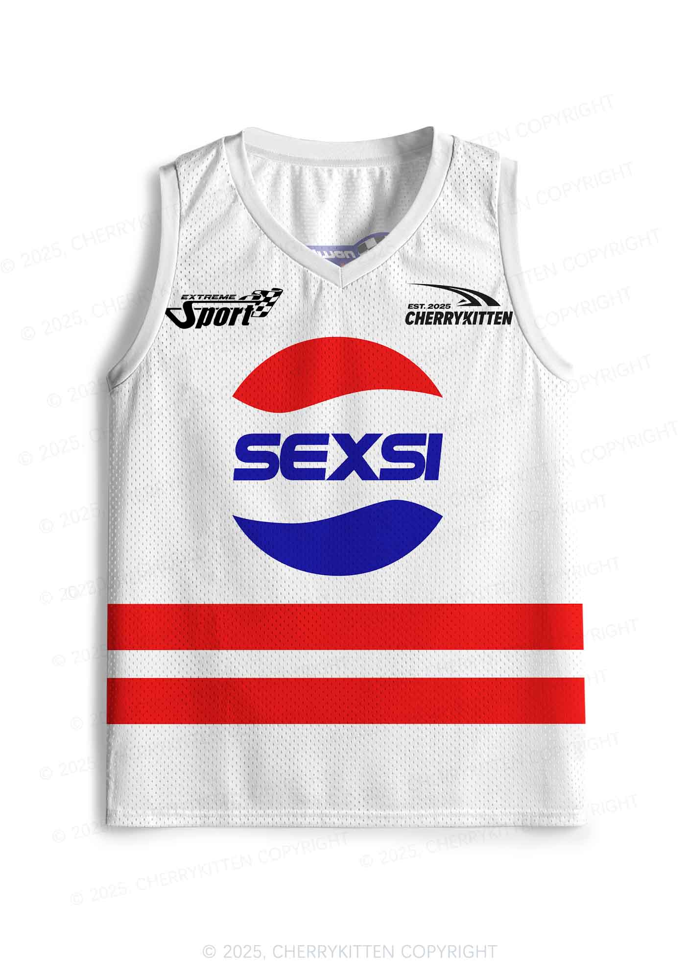 Custom Red Blue Sexsi Y2K Sport Jersey Tank Cherrykitten