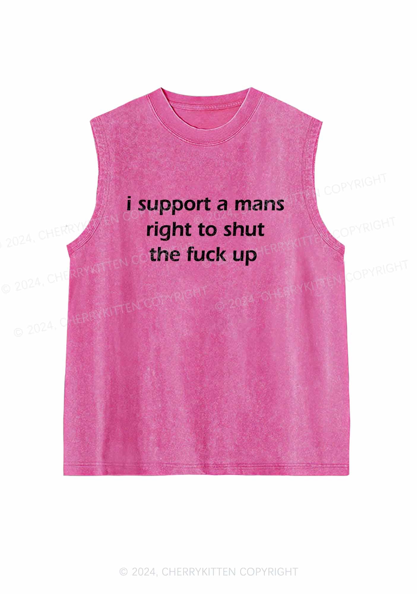 I Support A Mans Right Y2K Washed Tank Cherrykitten