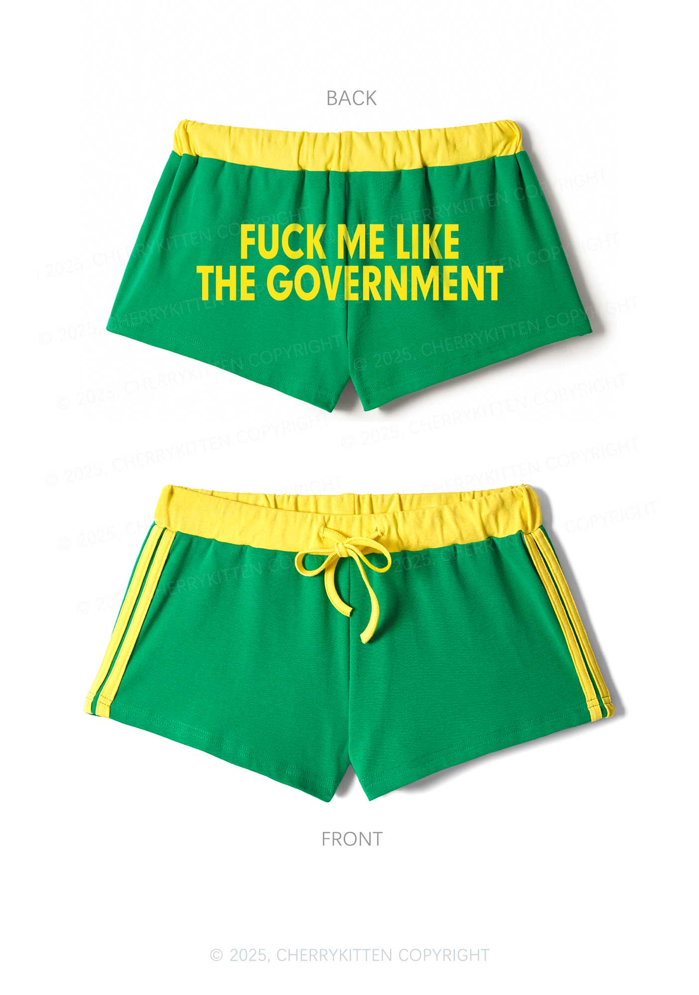 Fxxk Me Y2K Drawstring Mini Shorts Cherrykitten