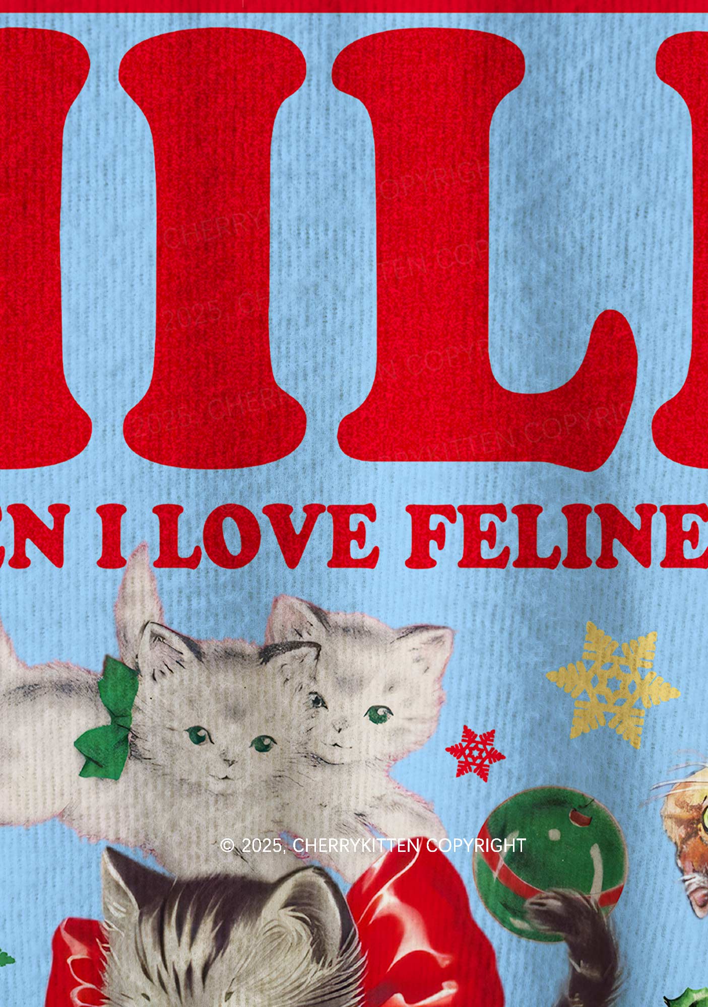 Cat Mxxf Y2K Christmas Knit Sweatshirt Cherrykitten