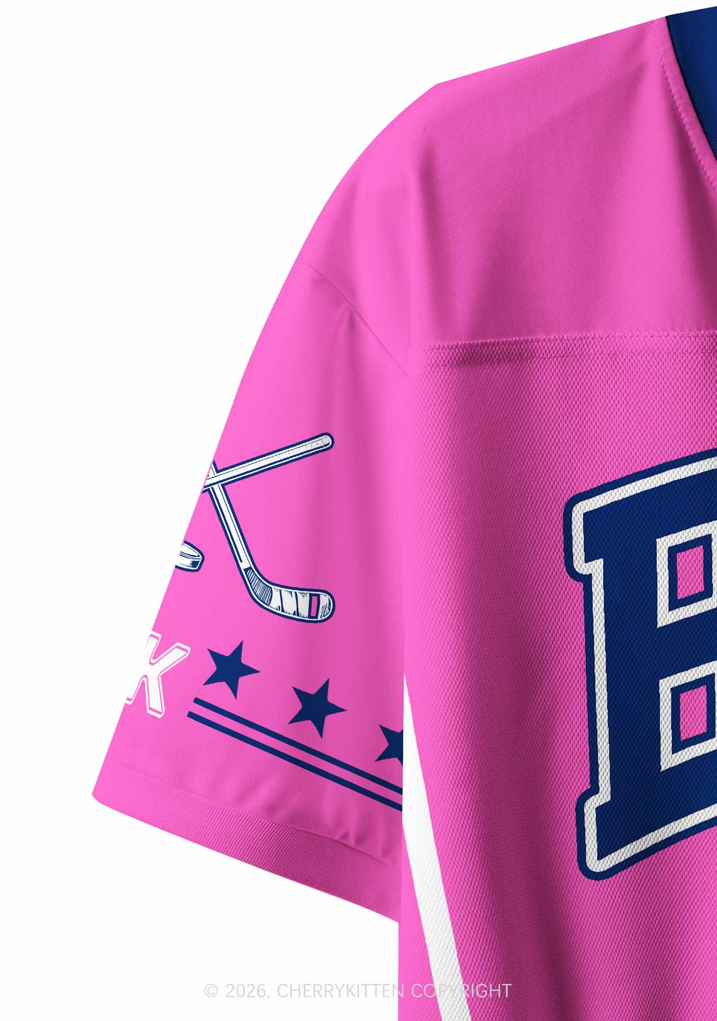Pink Hockey Team DL Y2K Crop Sport Jersey Shirts Cherrykitten