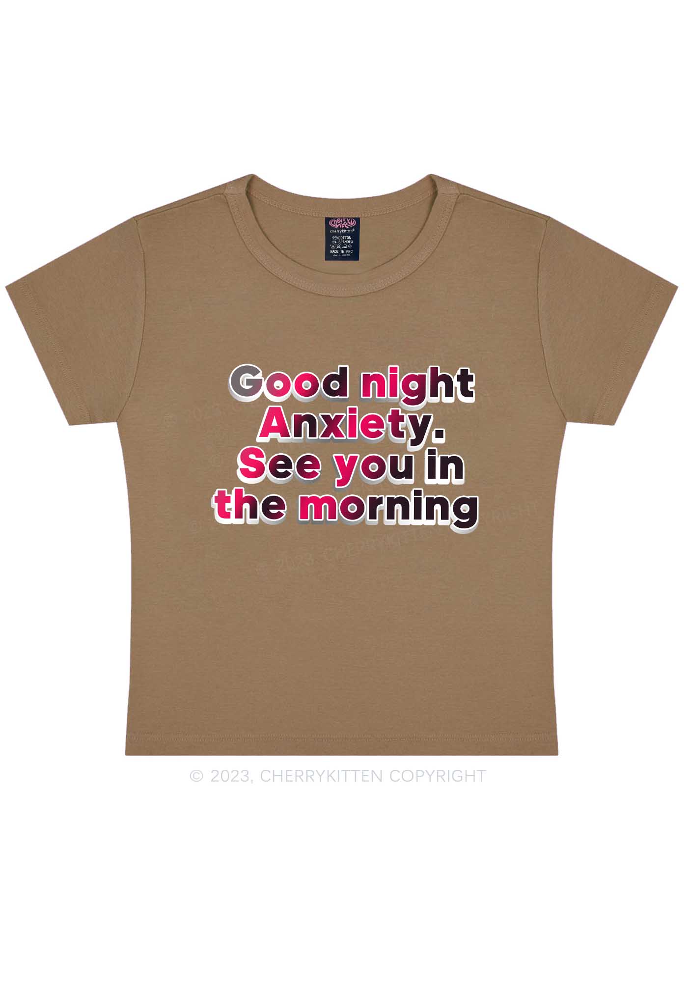 Good Night Anxiety Y2K Baby Tee Cherrykitten