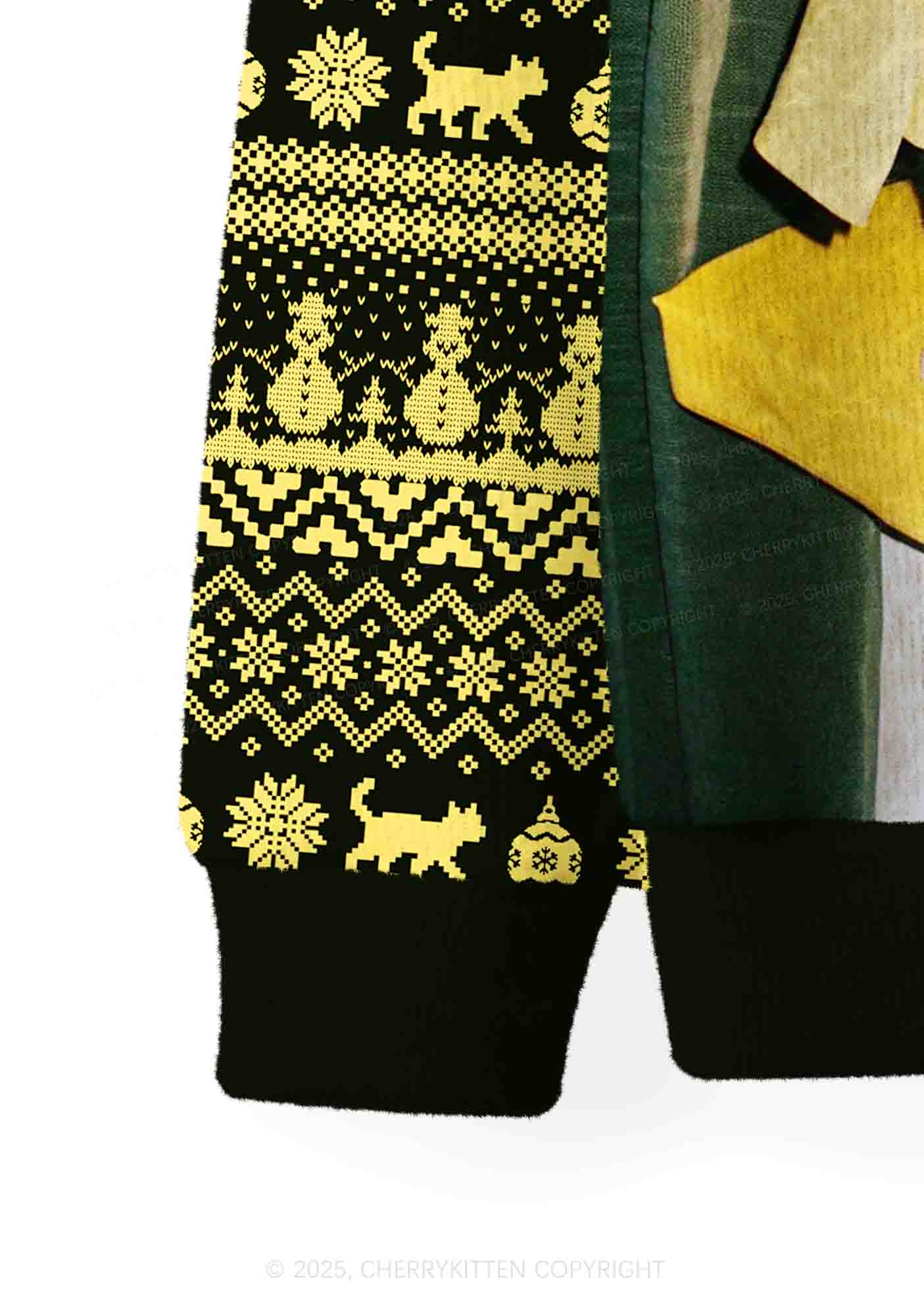 Cats Friend Y2K Christmas Cardigan Knit Sweatshirt Cherrykitten