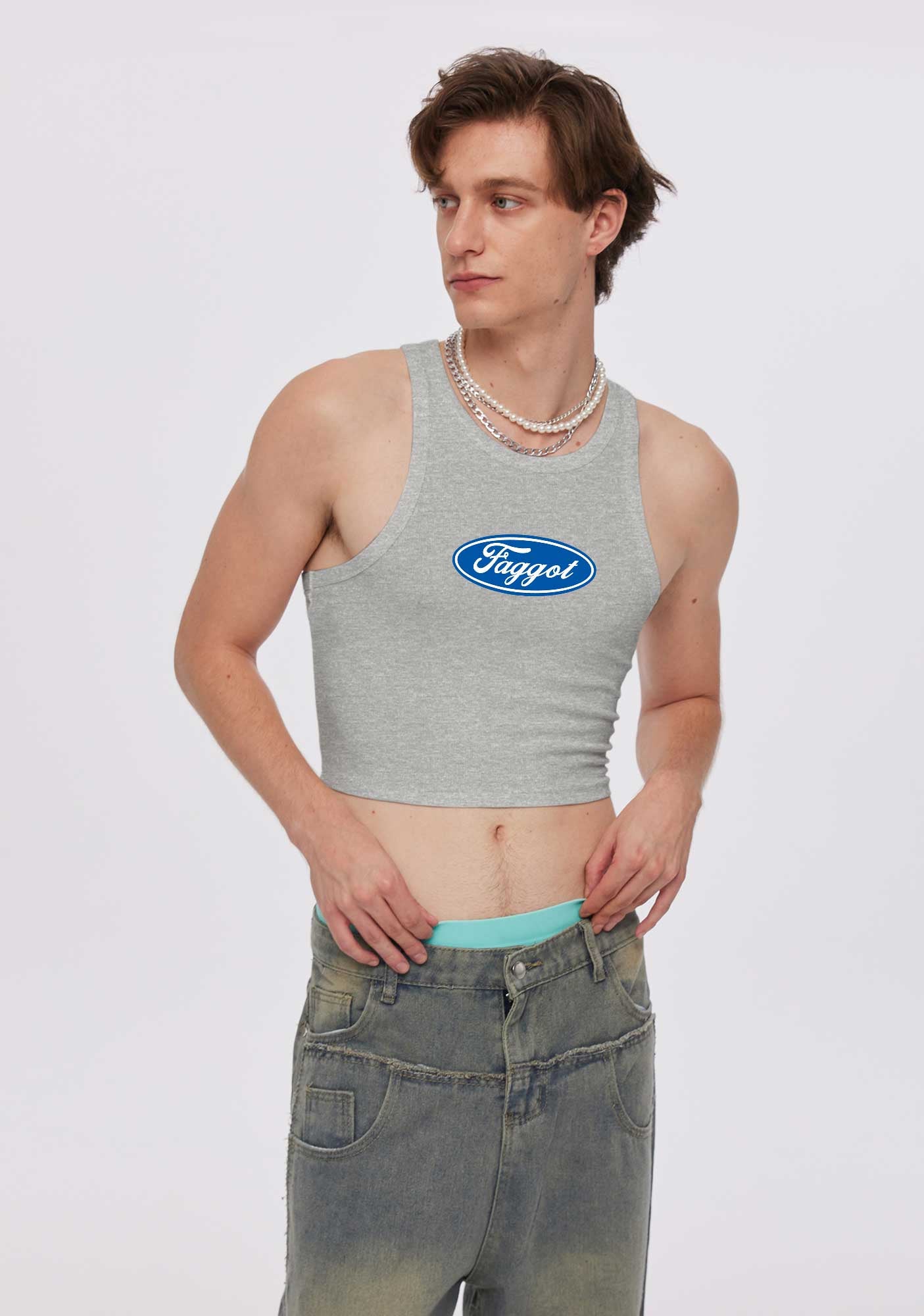 Faggot Pride Y2K Crop Tank Top Cherrykitten