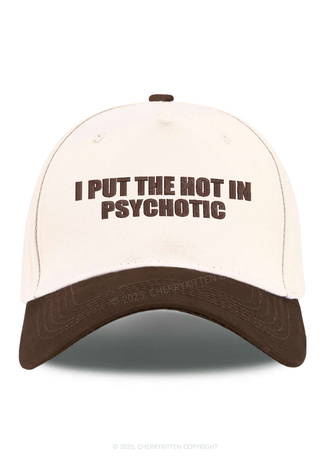 I Put The Hot In Psychotic Y2K Color Block Baseball Cap Cherrykitten