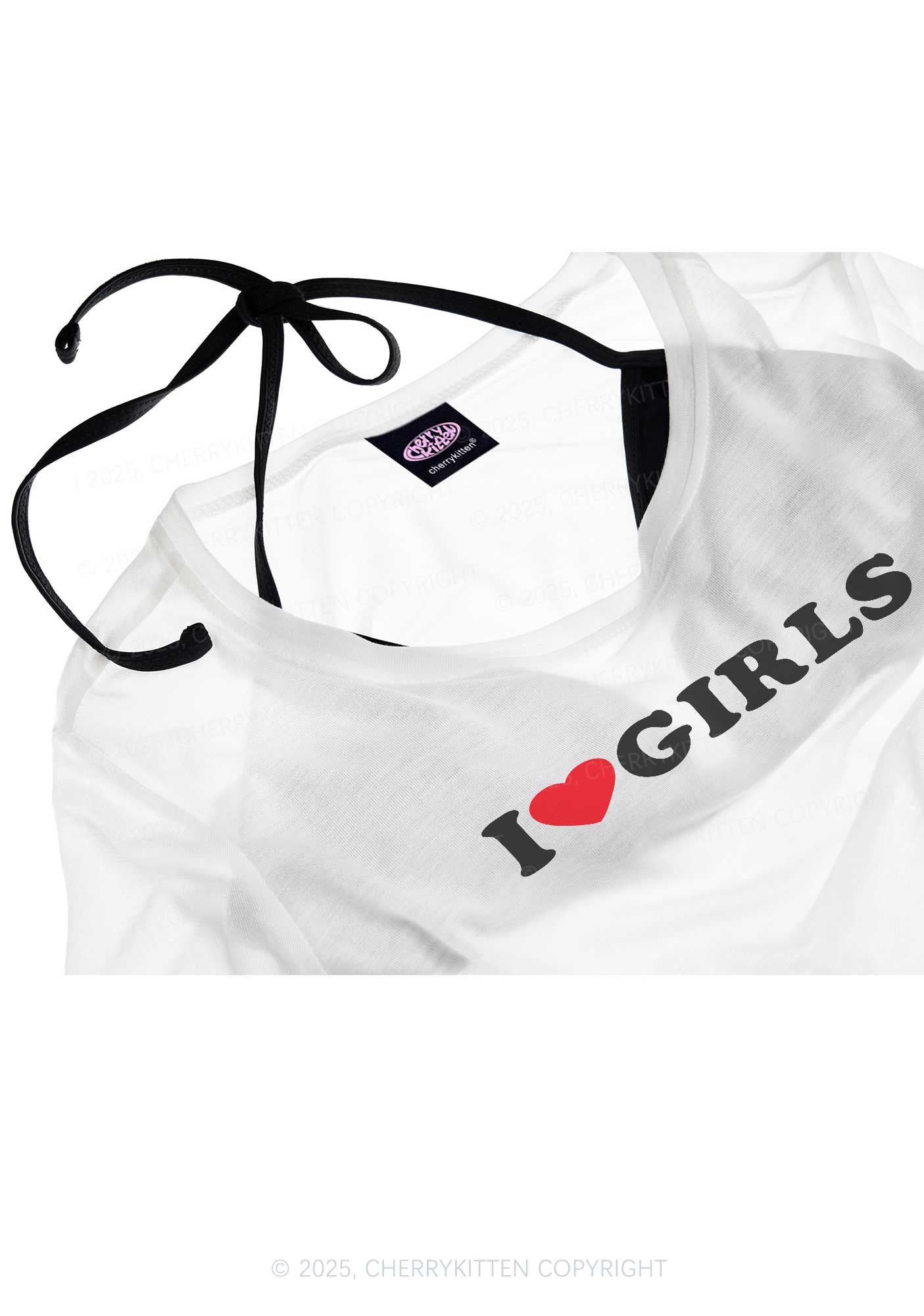 I Love Girls Pride Y2K Sheer Boyfriend Tee Cherrykitten