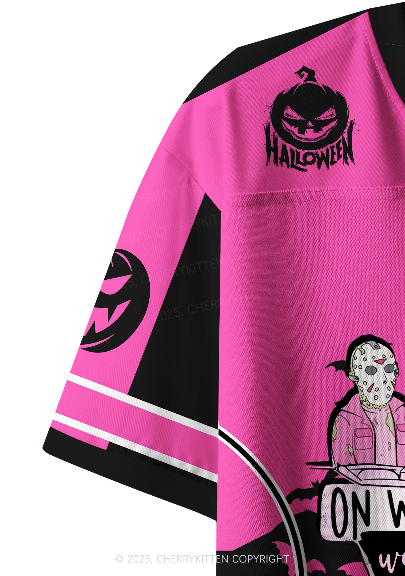 Custom Halloween We Wear Pink Y2K Crop Sport Jersey Shirts Cherrykitten