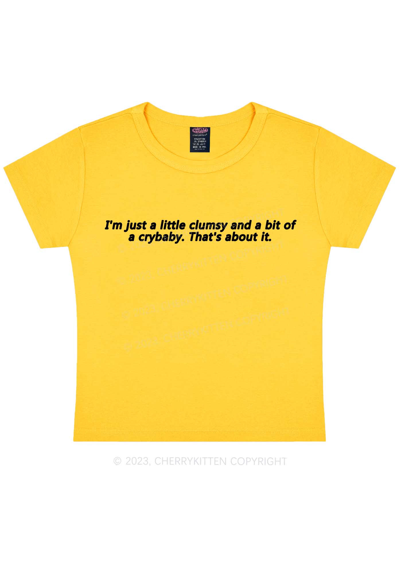 Clumsy Crybaby Y2K Baby Tee Cherrykitten
