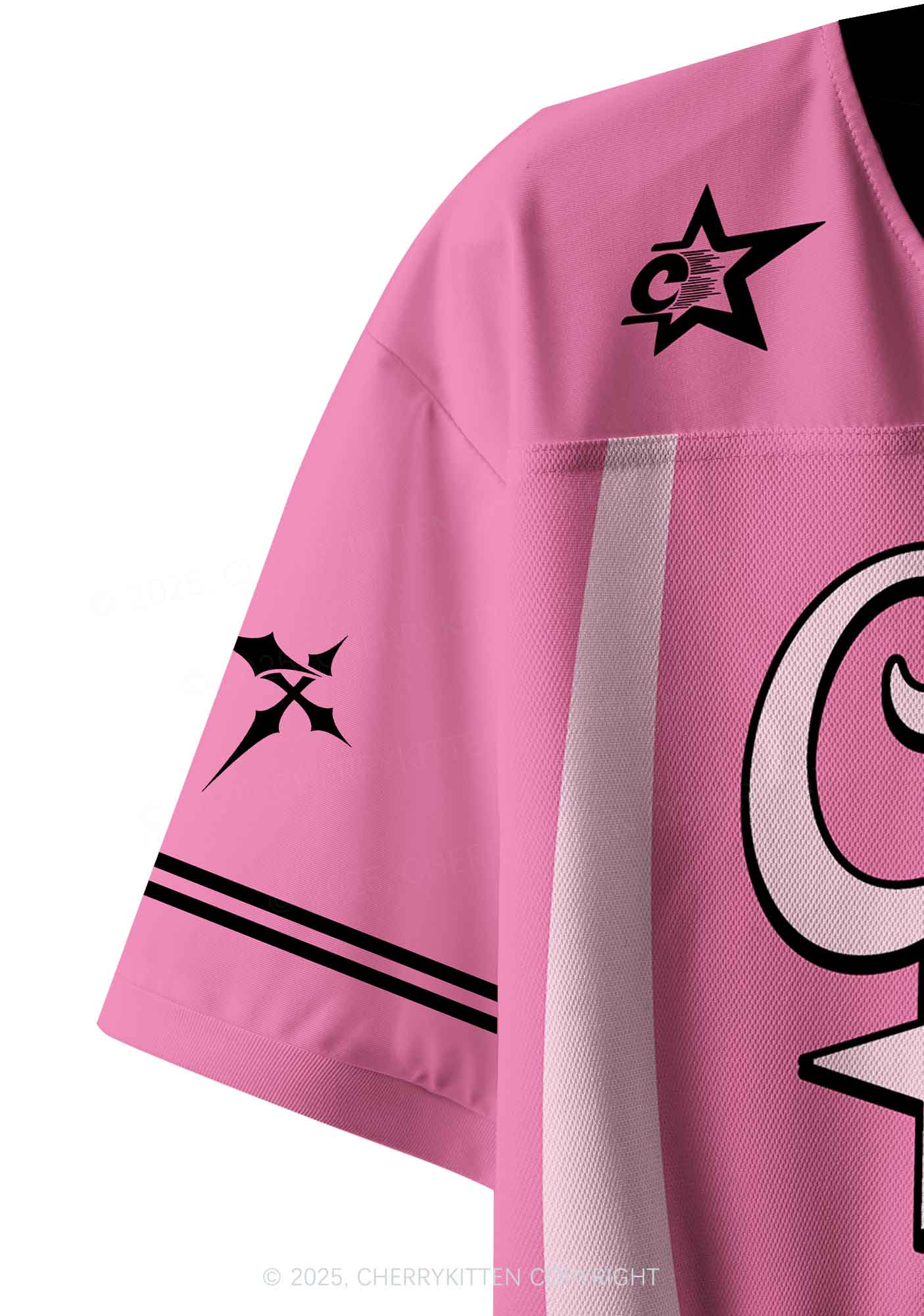 Custom Pink Cxxt Star Y2K Crop Sport Jersey Shirts Cherrykitten