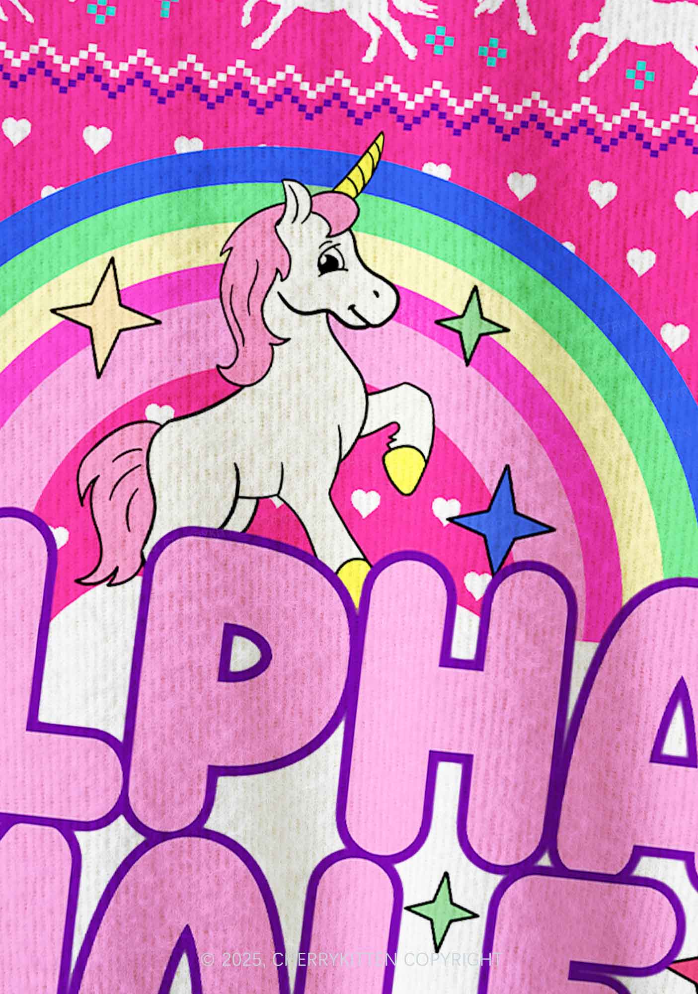 Rainbow Unicorn Alpha Male Y2K Christmas Cardigan Knit Sweatshirt Cherrykitten