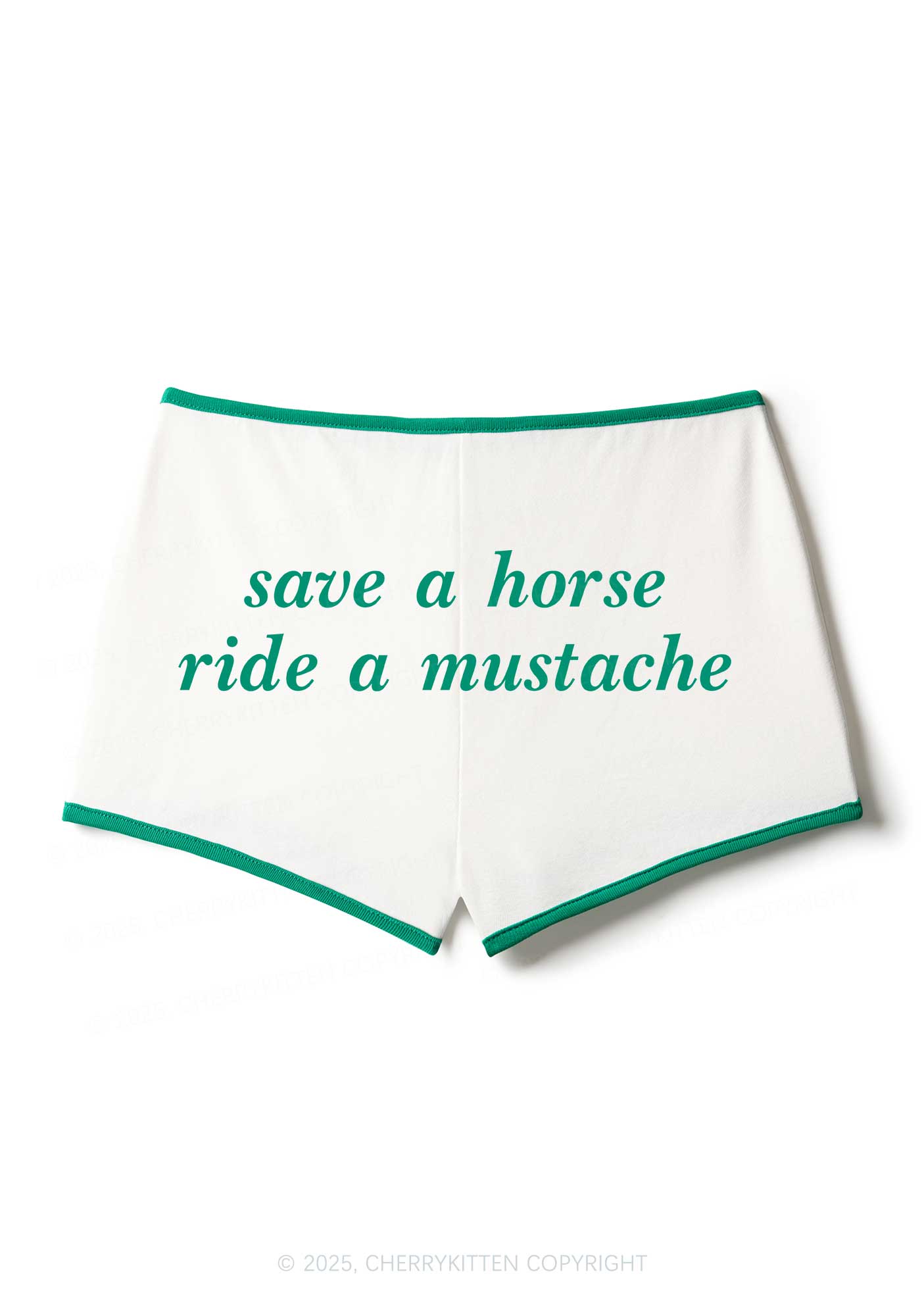Ride A Mustache Y2K Booty Shorts Cherrykitten