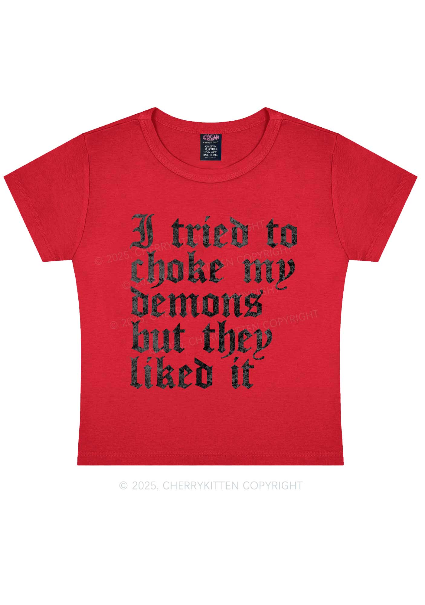 Halloween Choke Demons They Liked Y2K Baby Tee Cherrykitten