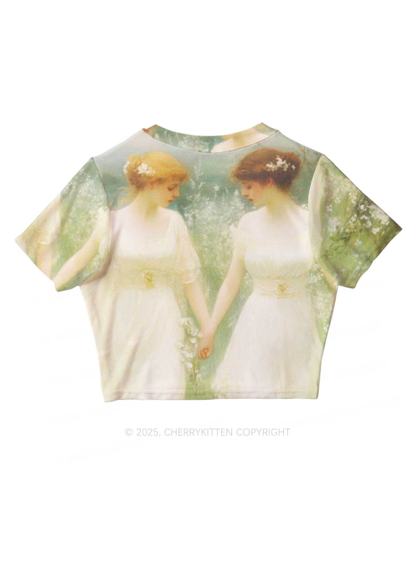 Lesbian Fairy Pride Y2K Mesh Crop Top Cherrykitten