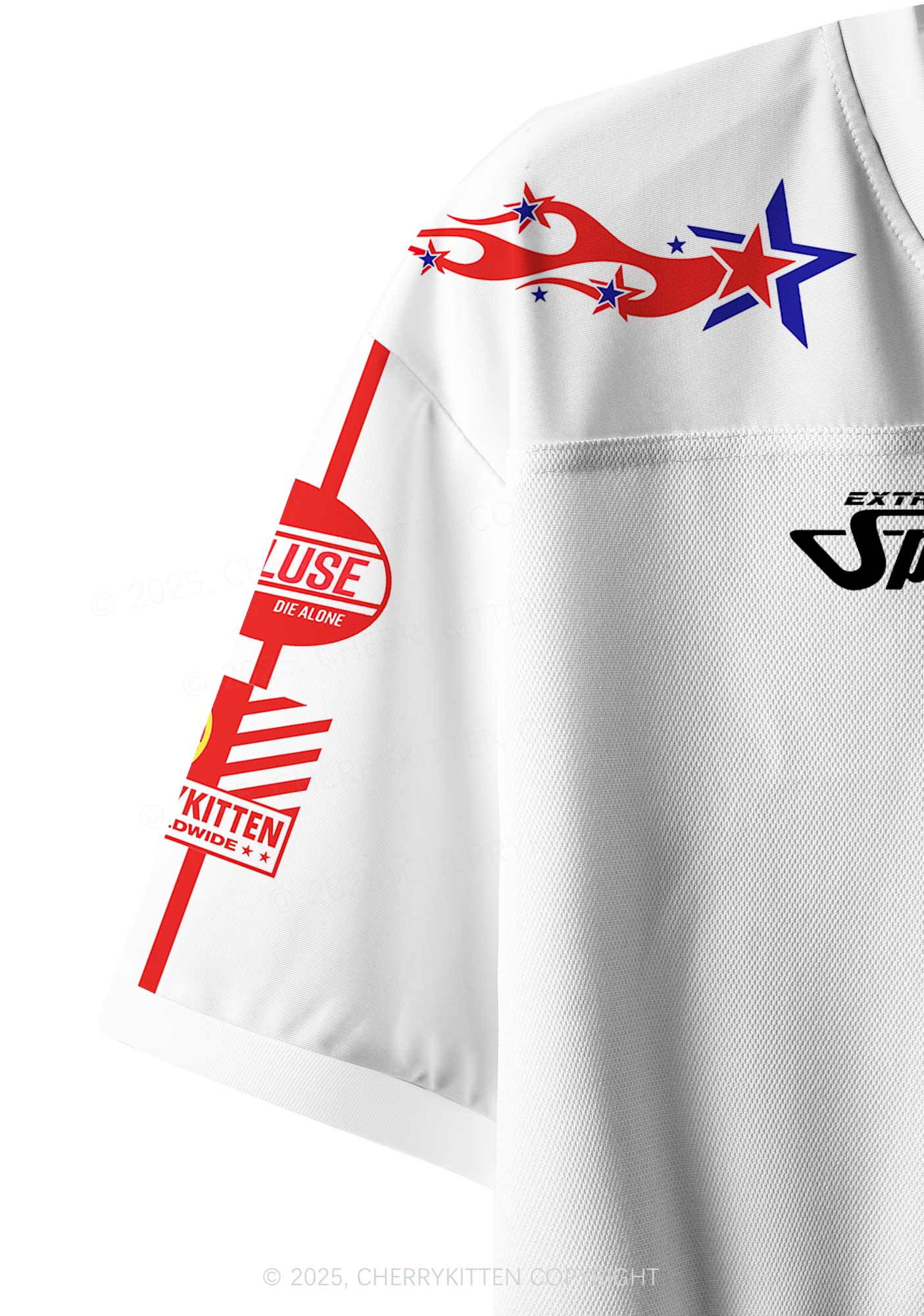 Custom Red Blue Sexsi Y2K Crop Sport Jersey Shirts Cherrykitten