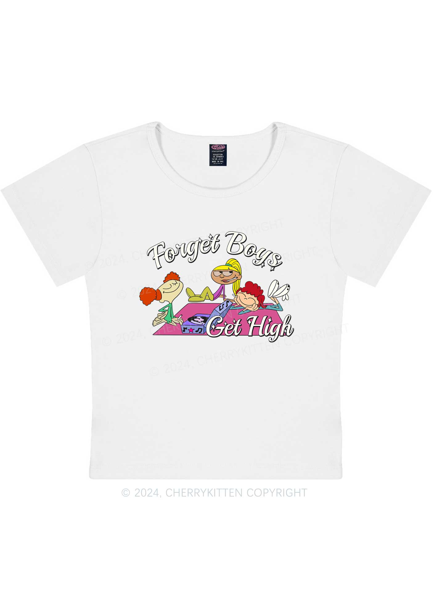 Curvy Forget Boys Y2K Baby Tee Cherrykitten
