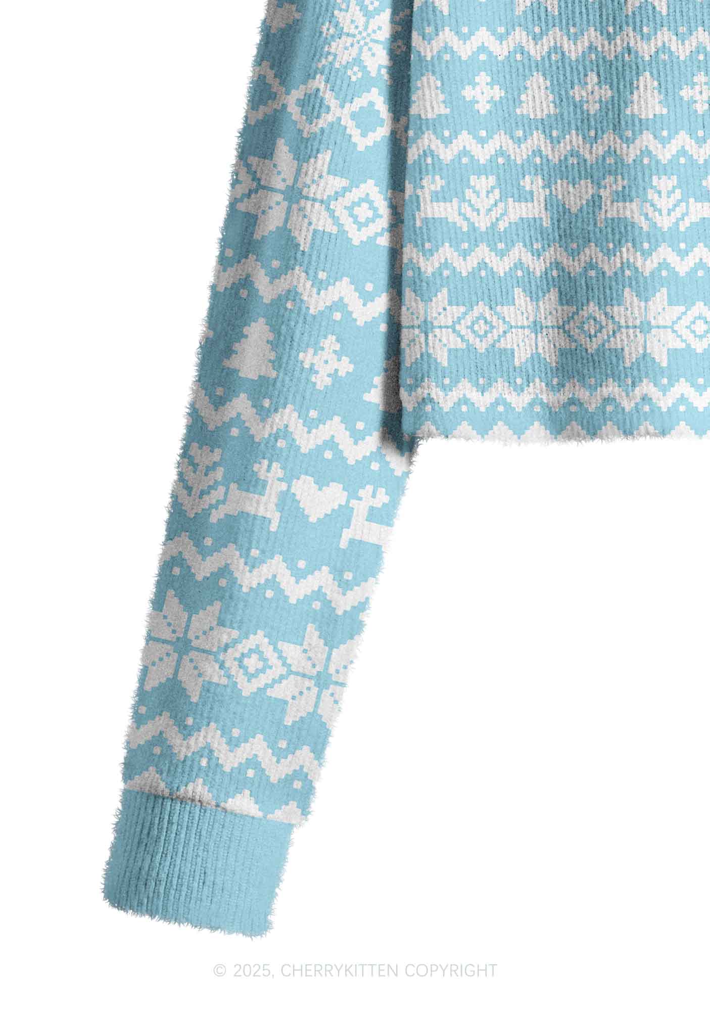 Father Figure Y2K Christmas Crop Knit Sweatshirt Cherrykitten