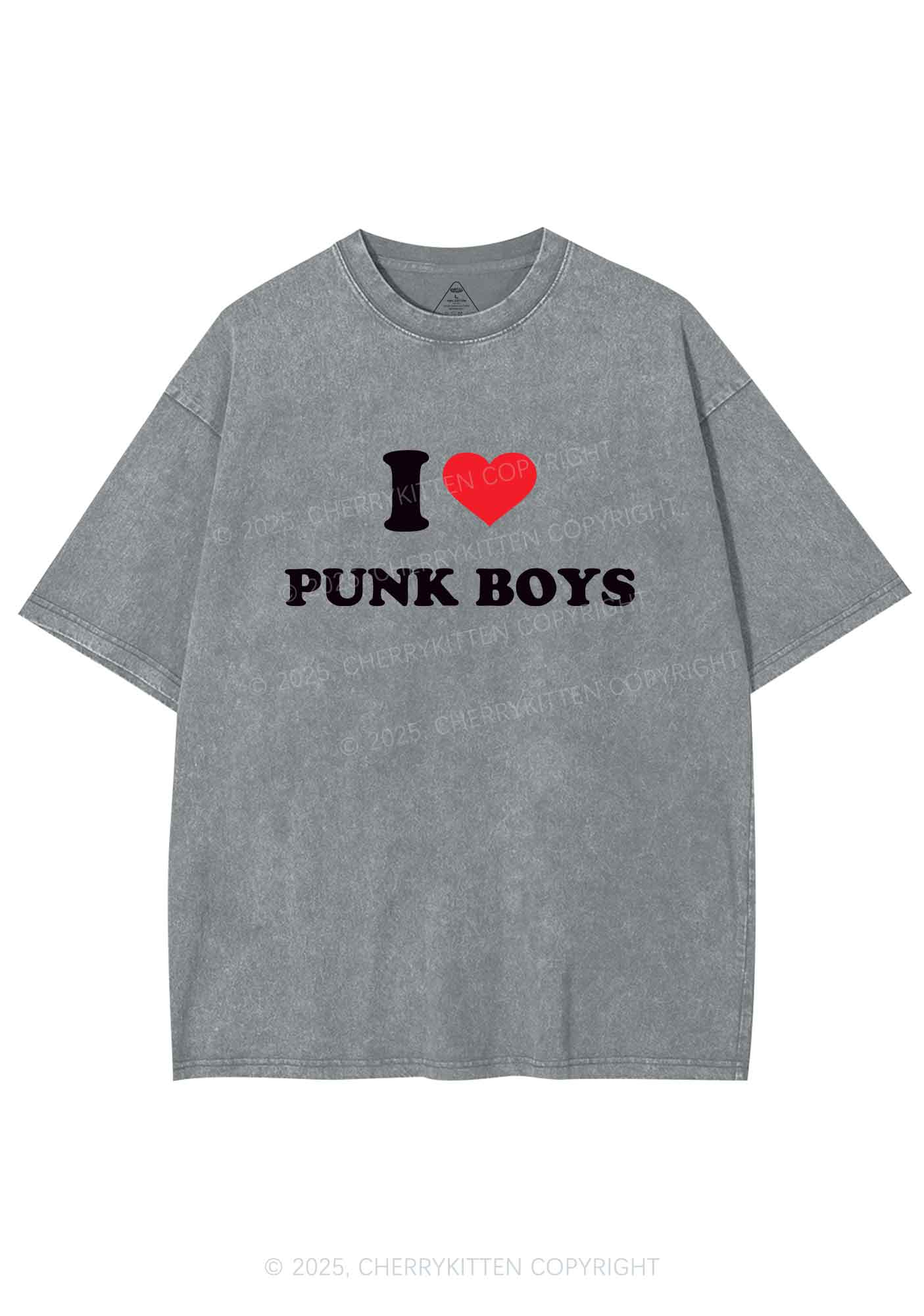 I Love Punk Boys Y2K Shirts Washed Tee Cherrykitten