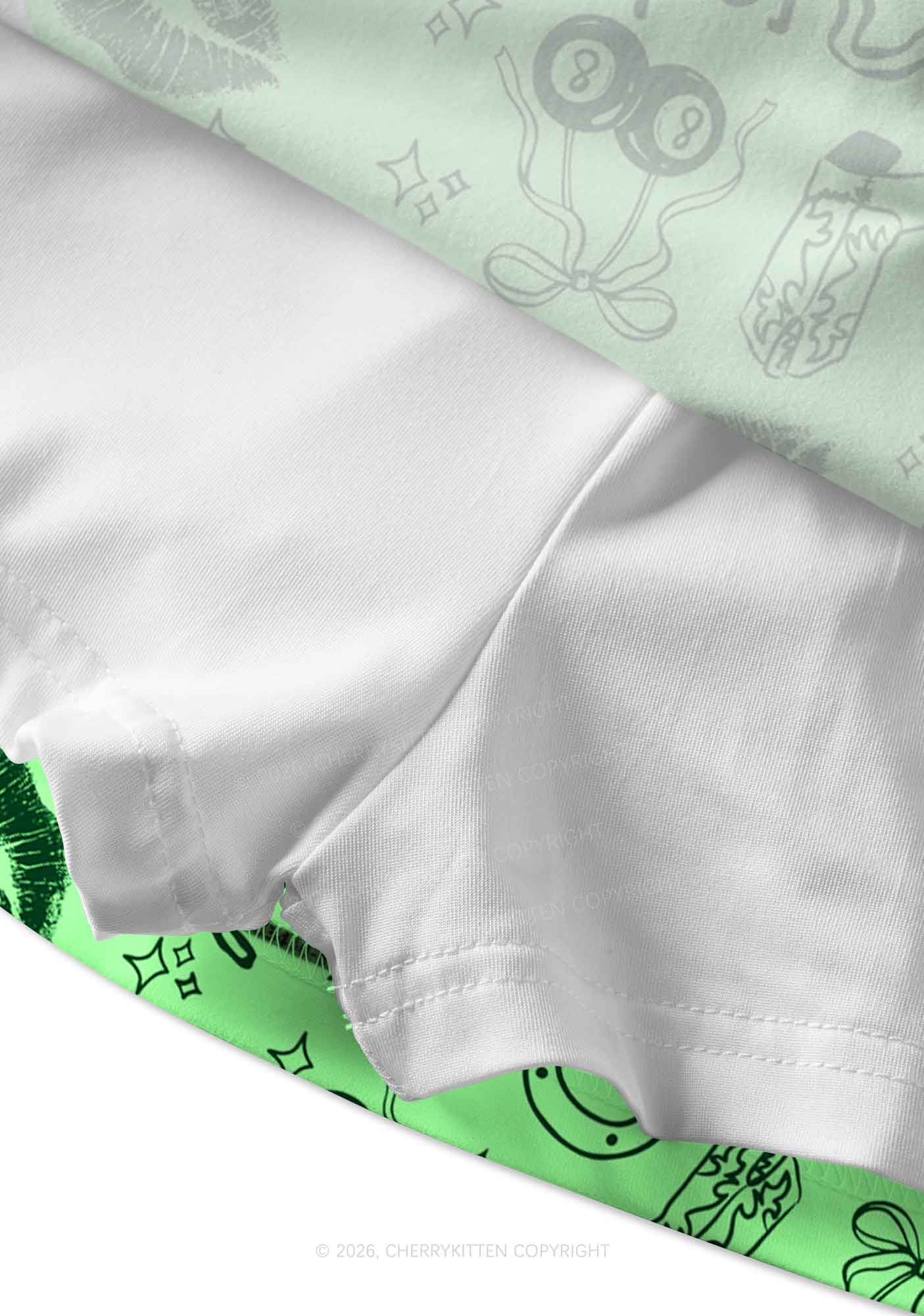 Feeling Lucky Graffiti St Patricks Y2K Print Mini Skirt Cherrykitten