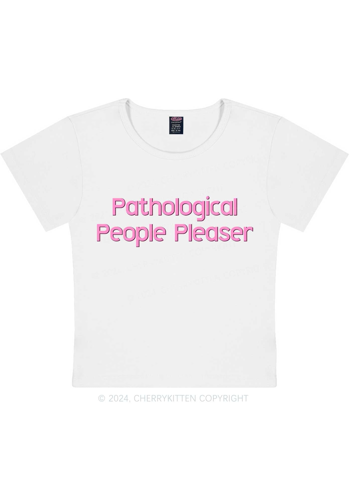 Pathological People Pleaser Y2K Baby Tee Cherrykitten