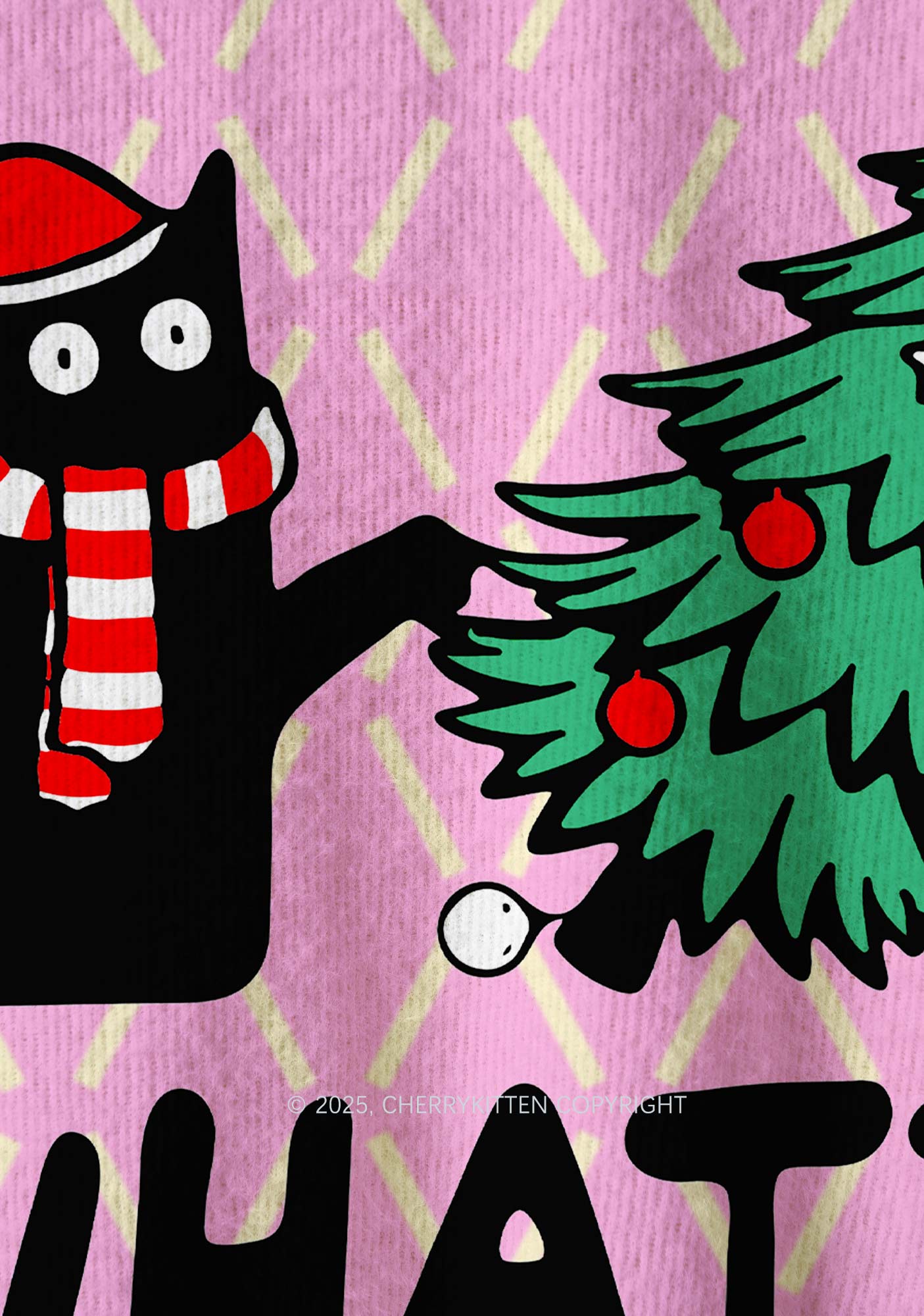 What Tree Y2K Christmas Knit Sweatshirt Cherrykitten