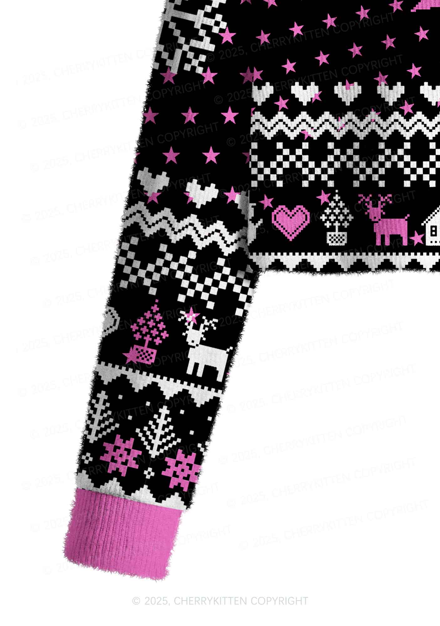 Future Mxxf Y2K Christmas Crop Knit Sweatshirt Cherrykitten