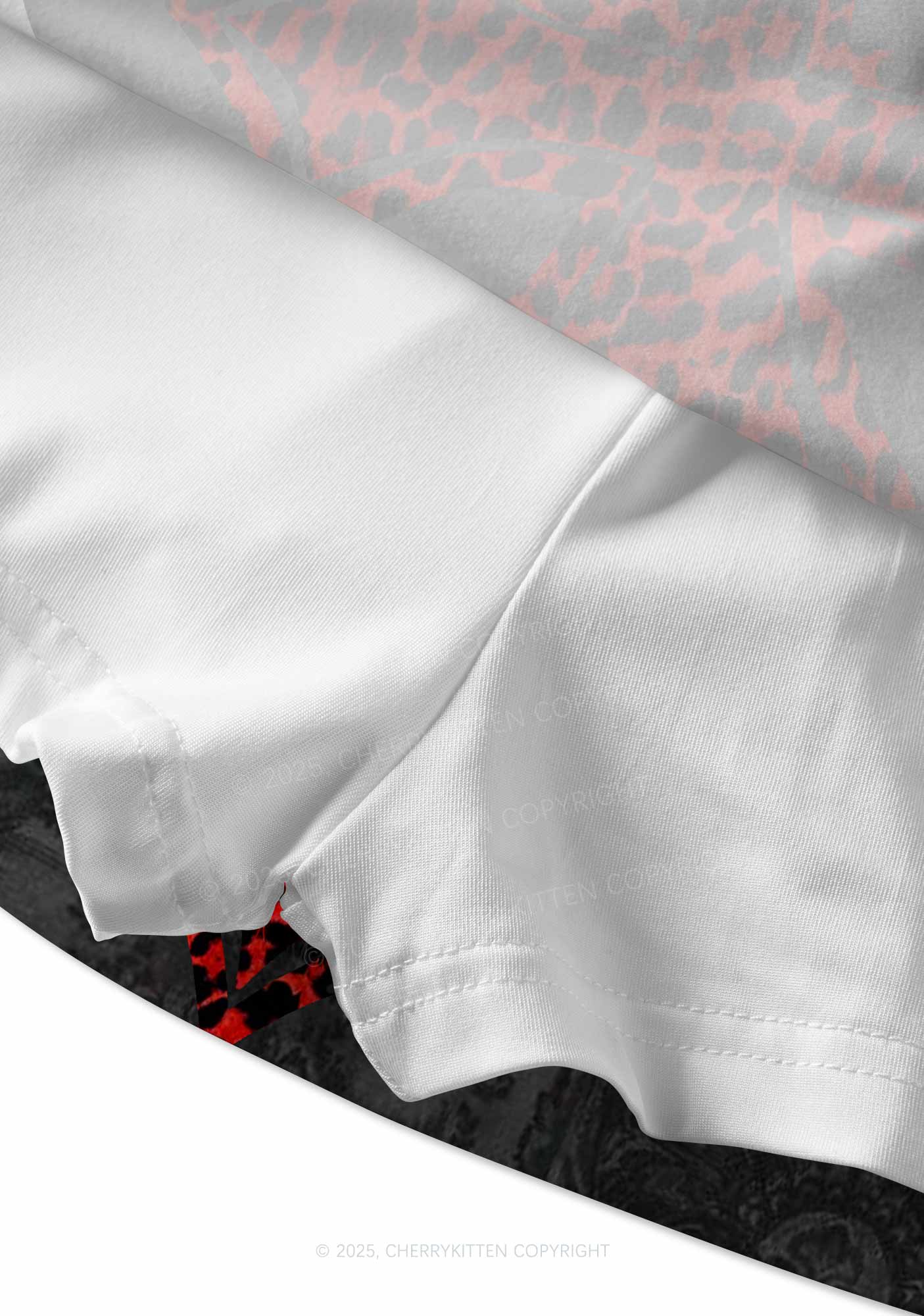 Dark Leopard Cross Y2K Print Mini Skirt Cherrykitten