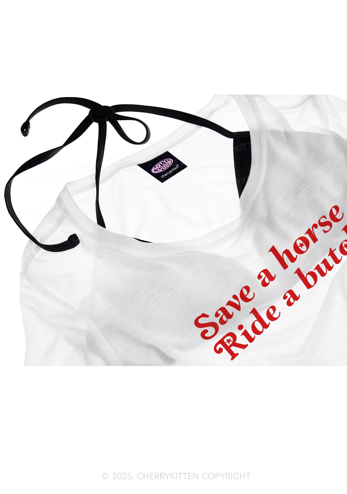 Save Horse Ride Butch Pride Y2K Sheer Boyfriend Tee Cherrykitten