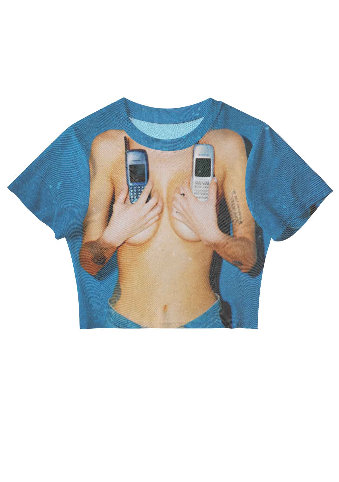 Phone Txts Y2K Mesh Crop Top Cherrykitten