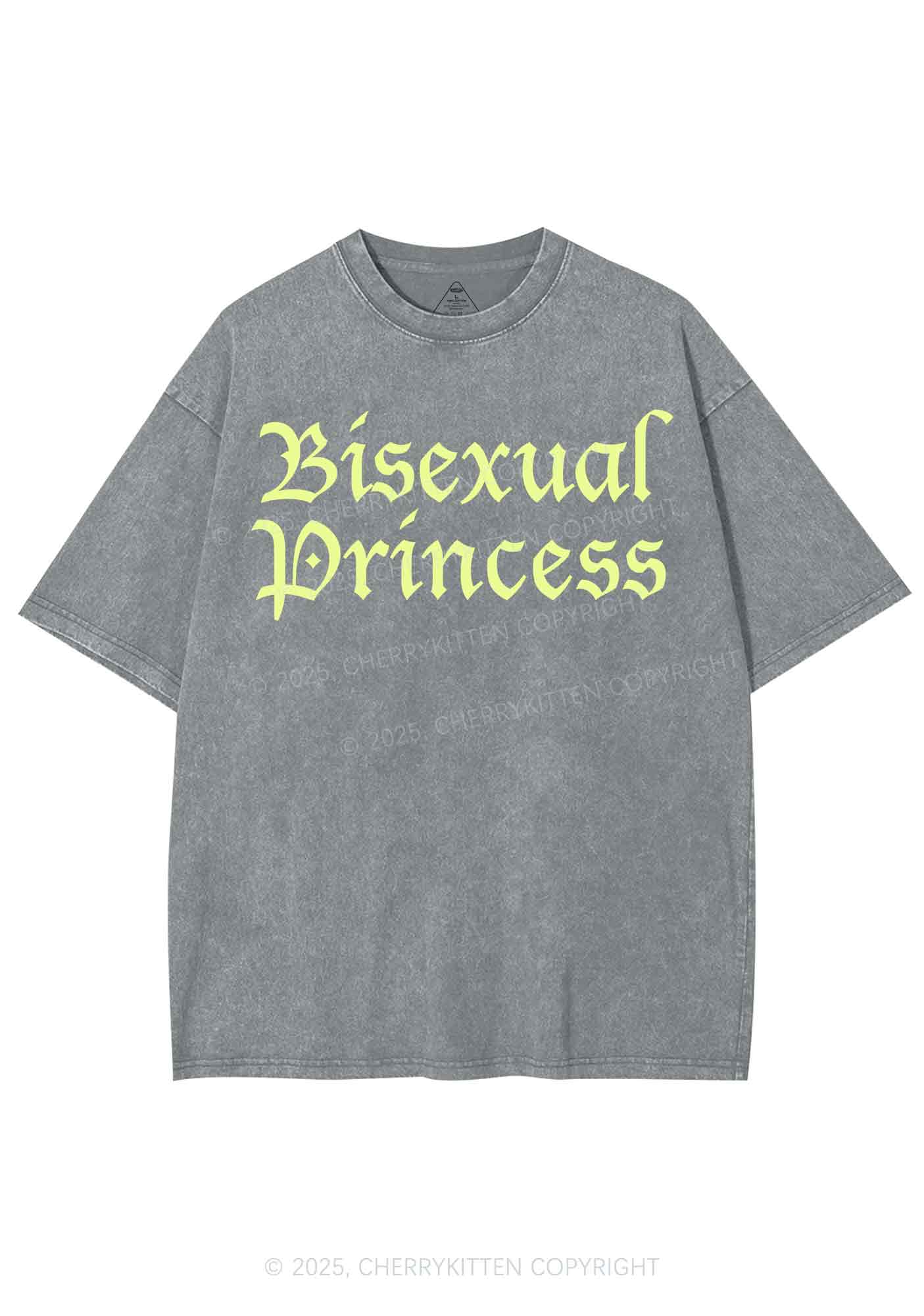 Bisexual Princess Pride Y2K Shirts Washed Tee Cherrykitten