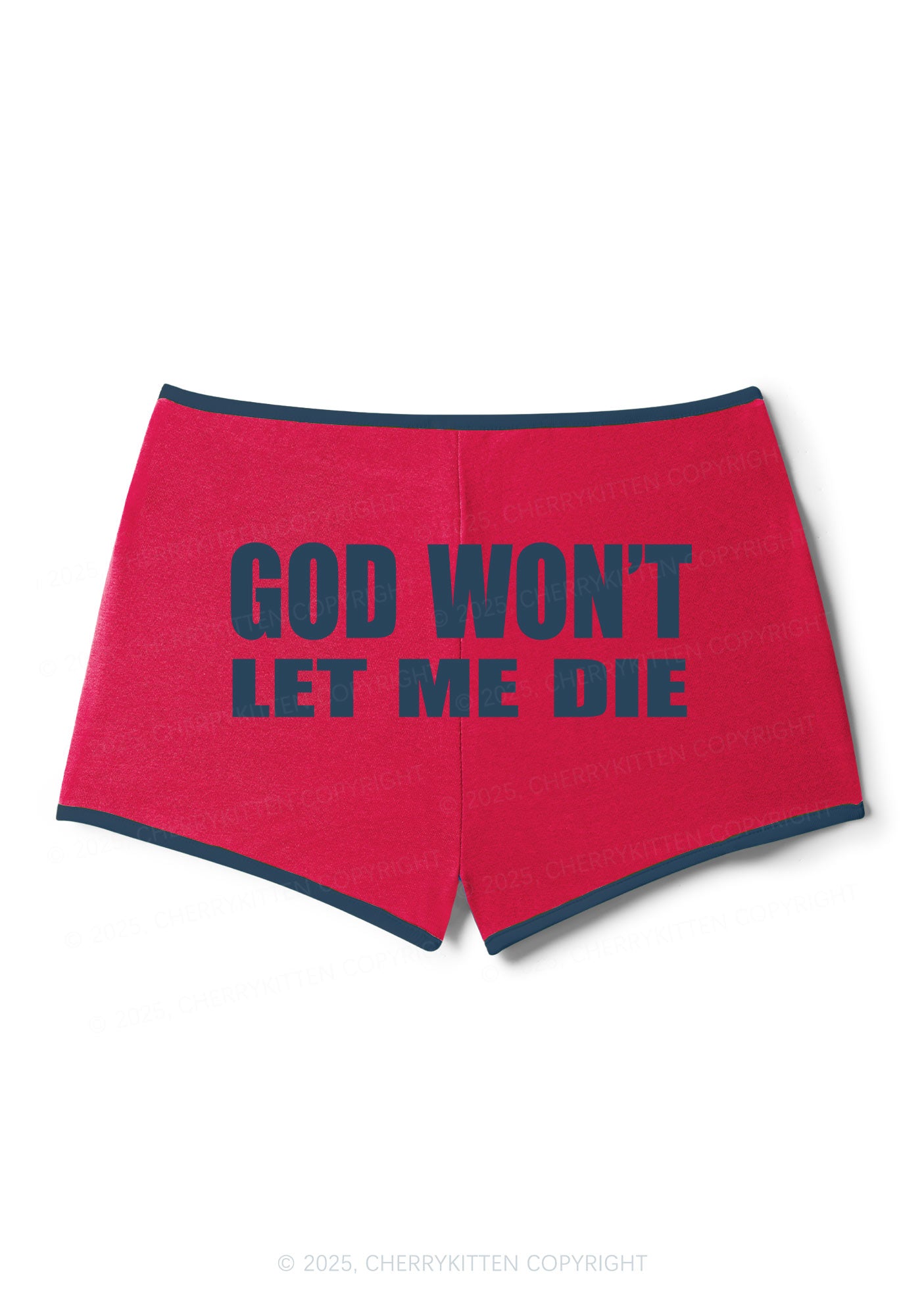 God Wont Let Me Die Y2K Contrast Mini Shorts Cherrykitten