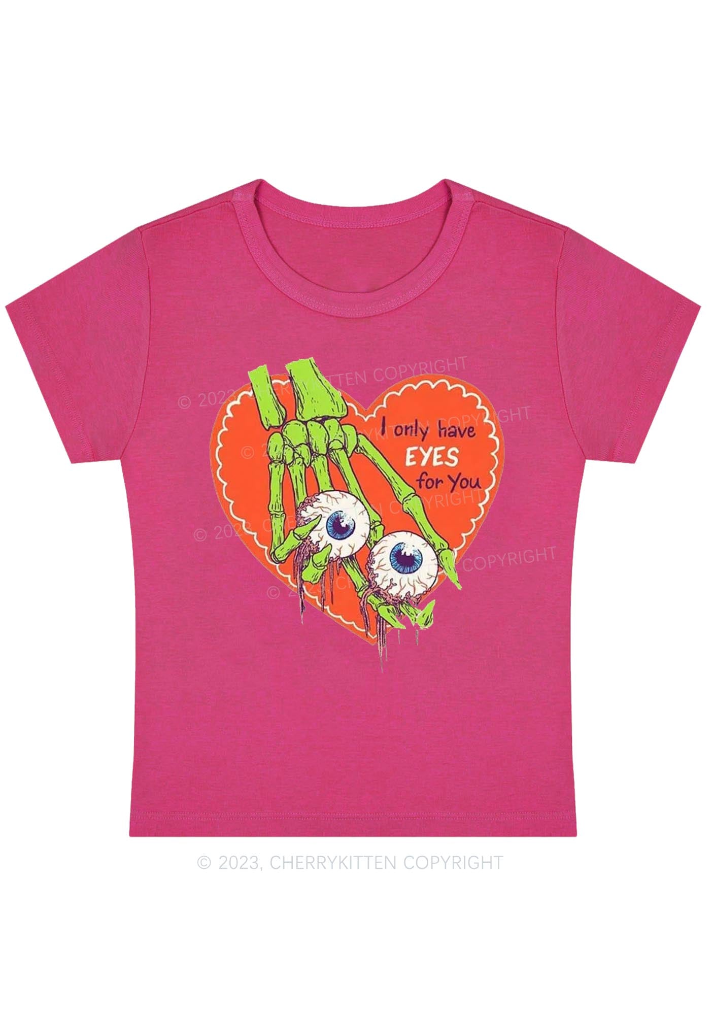 I Only Have Eyes For You Halloween Baby Tee Cherrykitten