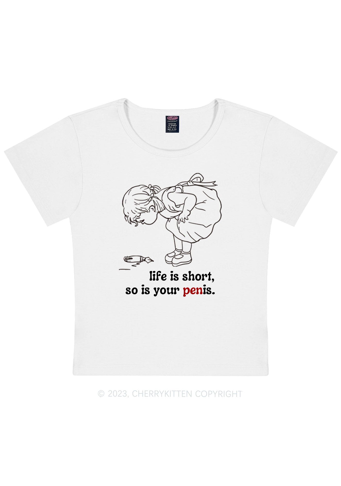 Curvy Life Is Short Y2K Baby Tee Cherrykitten