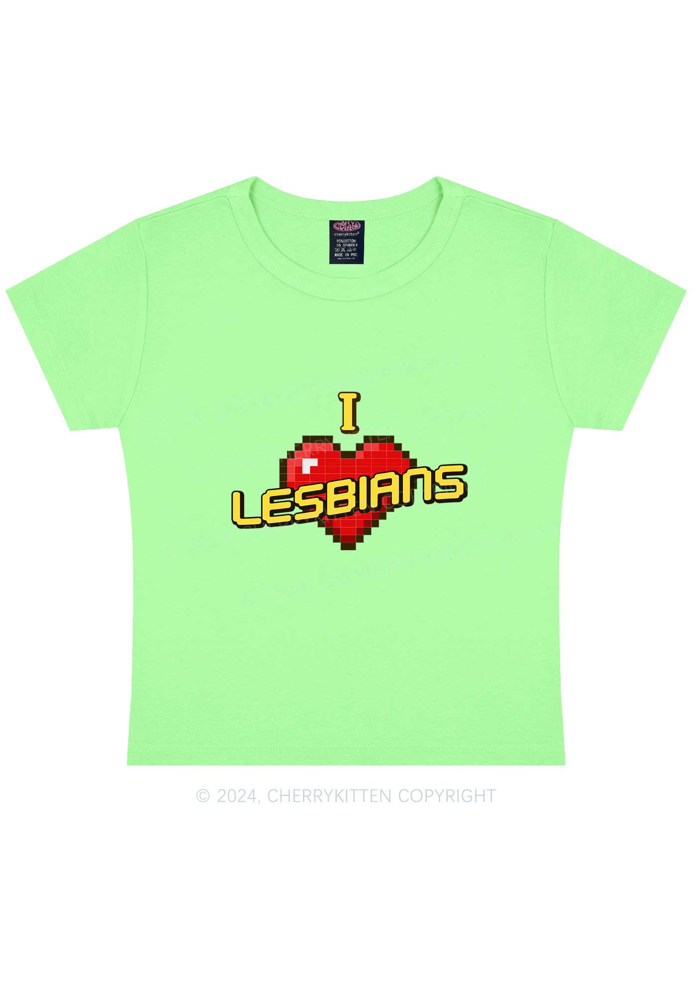 I Love Lesbians Y2K Baby Tee Cherrykitten