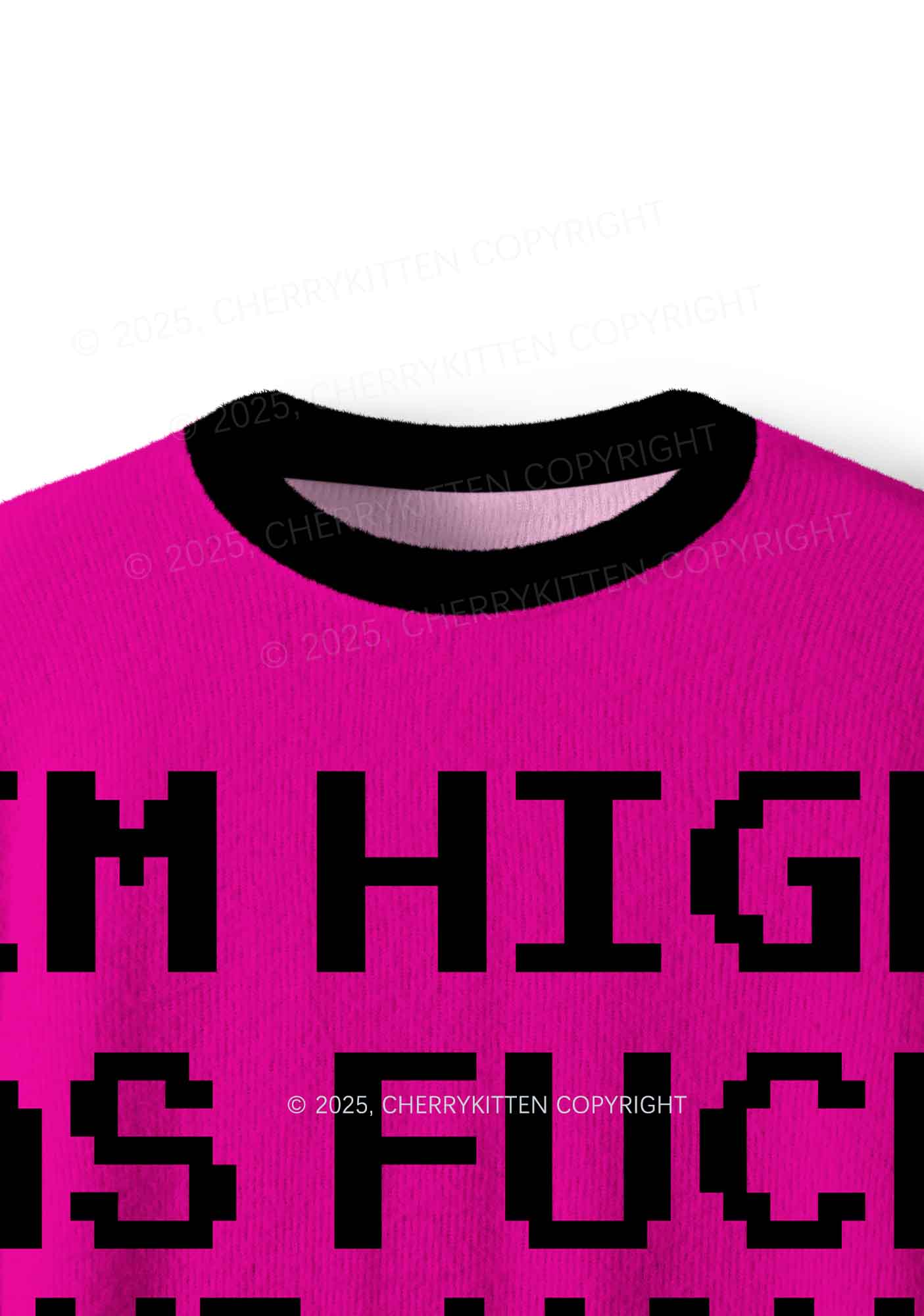 Im High Y2K Christmas Knit Sweatshirt Cherrykitten