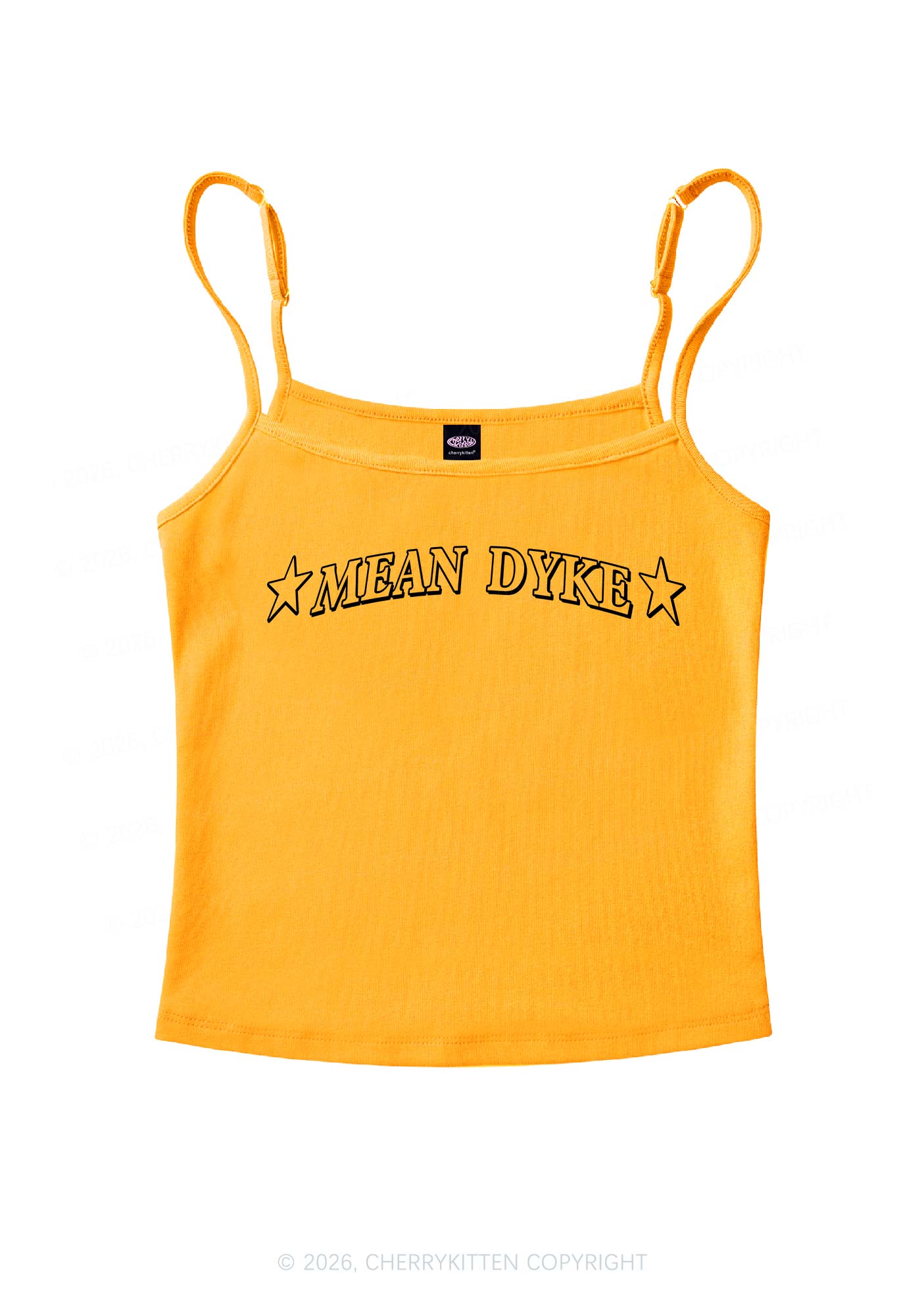 Mean Dyke Pride Y2K Spaghetti Strap Cami Cherrykitten
