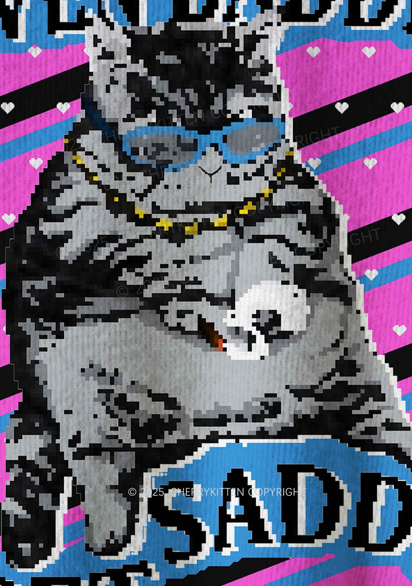 Even Baddies Get Saddies Y2K Christmas Knit Sweatshirt Cherrykitten