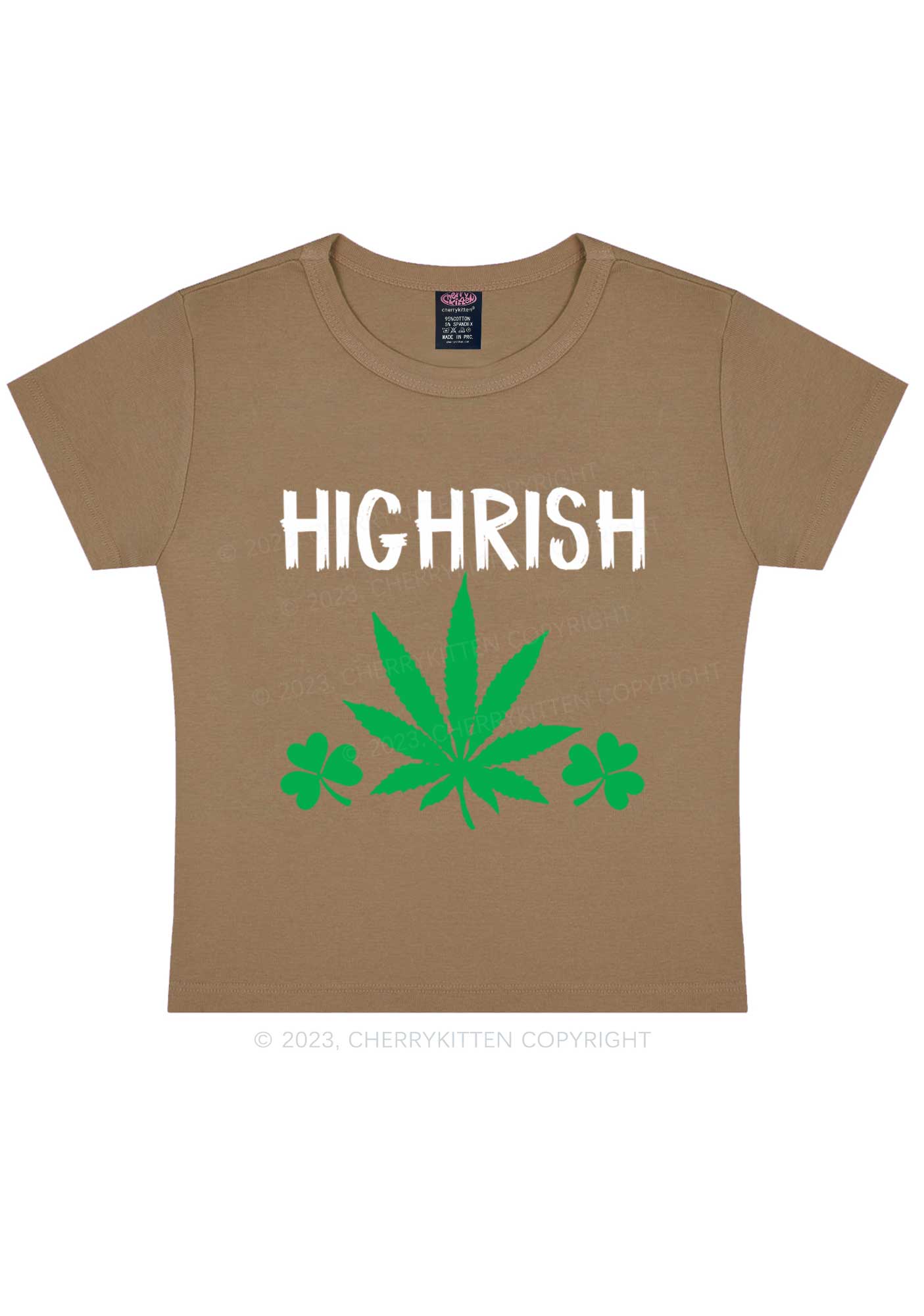 Highrish St Patricks Y2K Baby Tee Cherrykitten