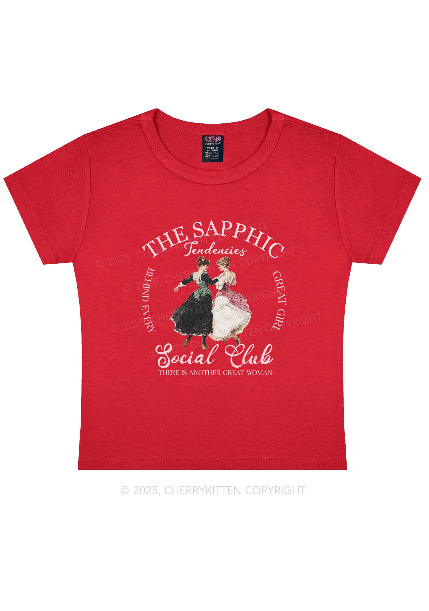 The Sapphic Pride Y2K Baby Tee Cherrykitten