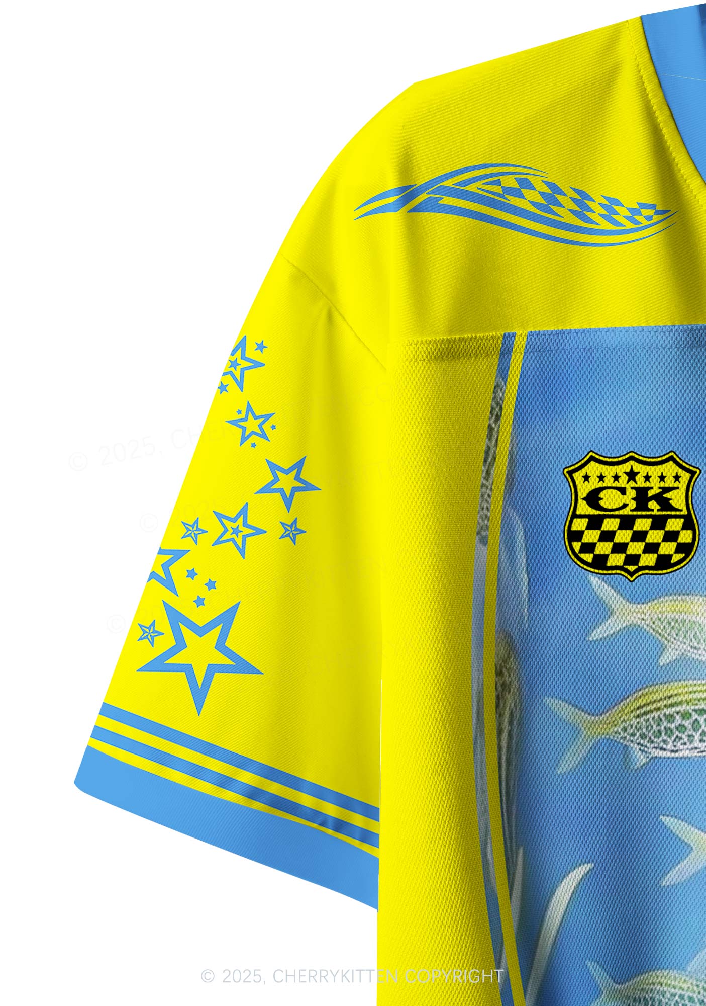Custom Undersea Fish Y2K Crop Sport Jersey Shirts Cherrykitten